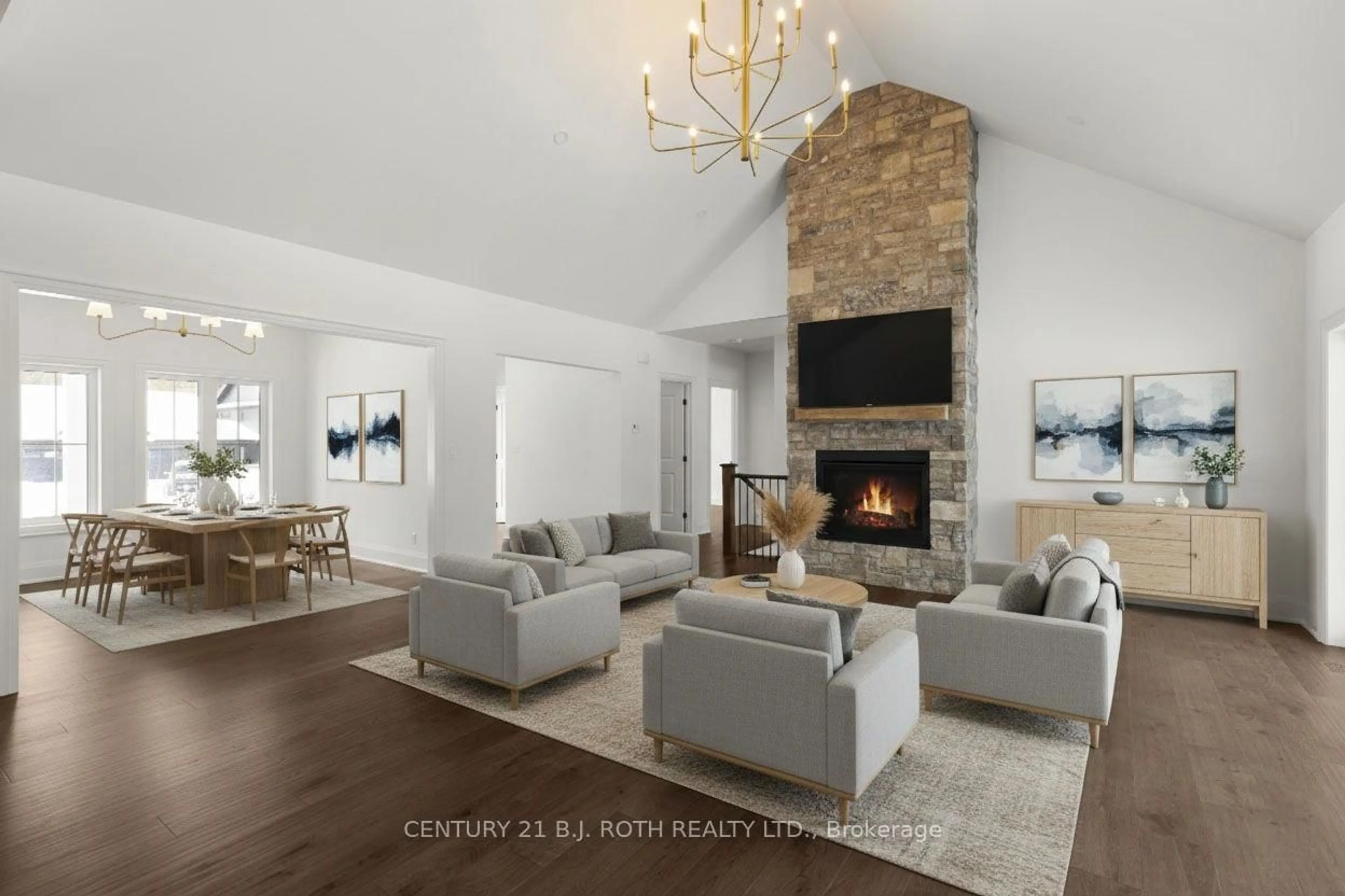 Living room with furniture, unknown for 66 Thoroughbred Dr, Oro-Medonte Ontario L0K 1E0