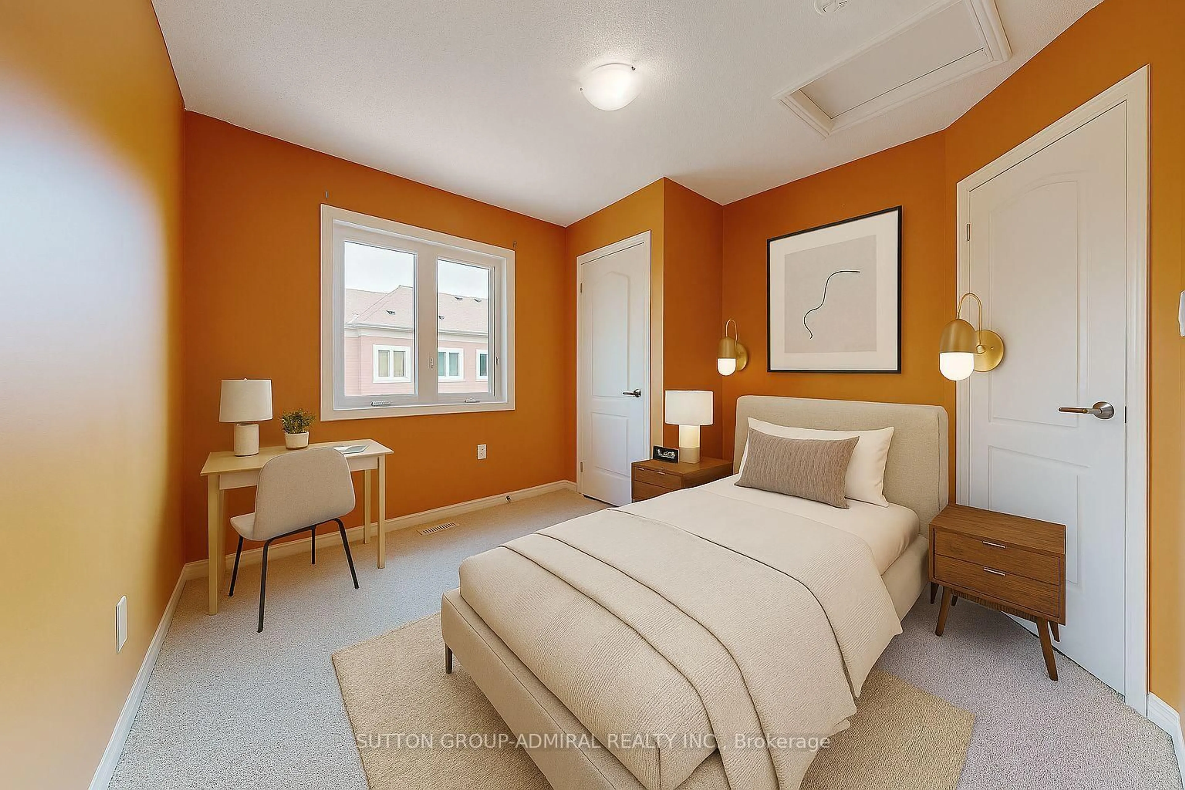 Bedroom with bed, carpet floor for 48 High Tide Dr, Wasaga Beach Ontario L9Z 2X2