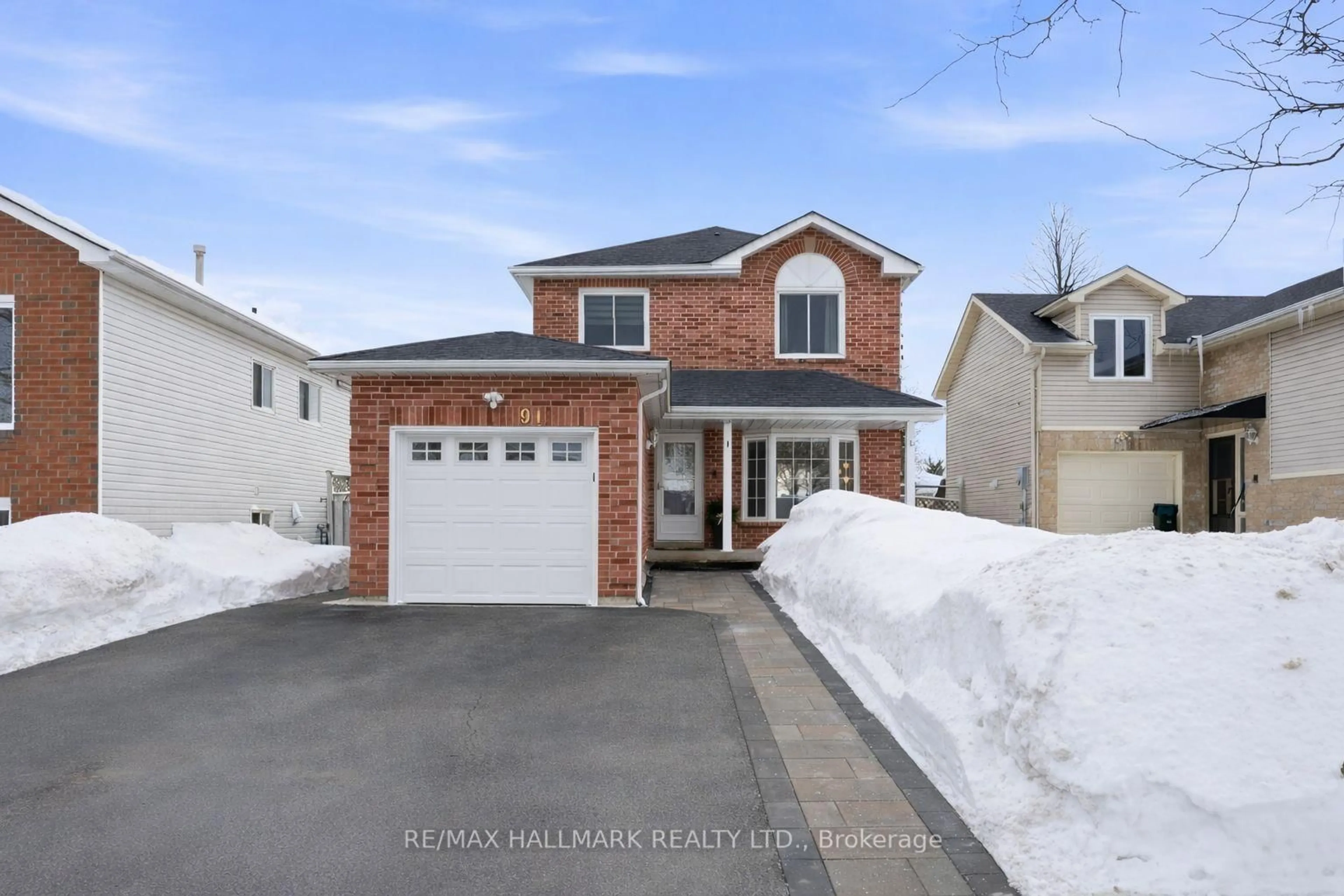 Home with brick exterior material, street for 91 Barre Dr, Barrie Ontario L4N 7P1