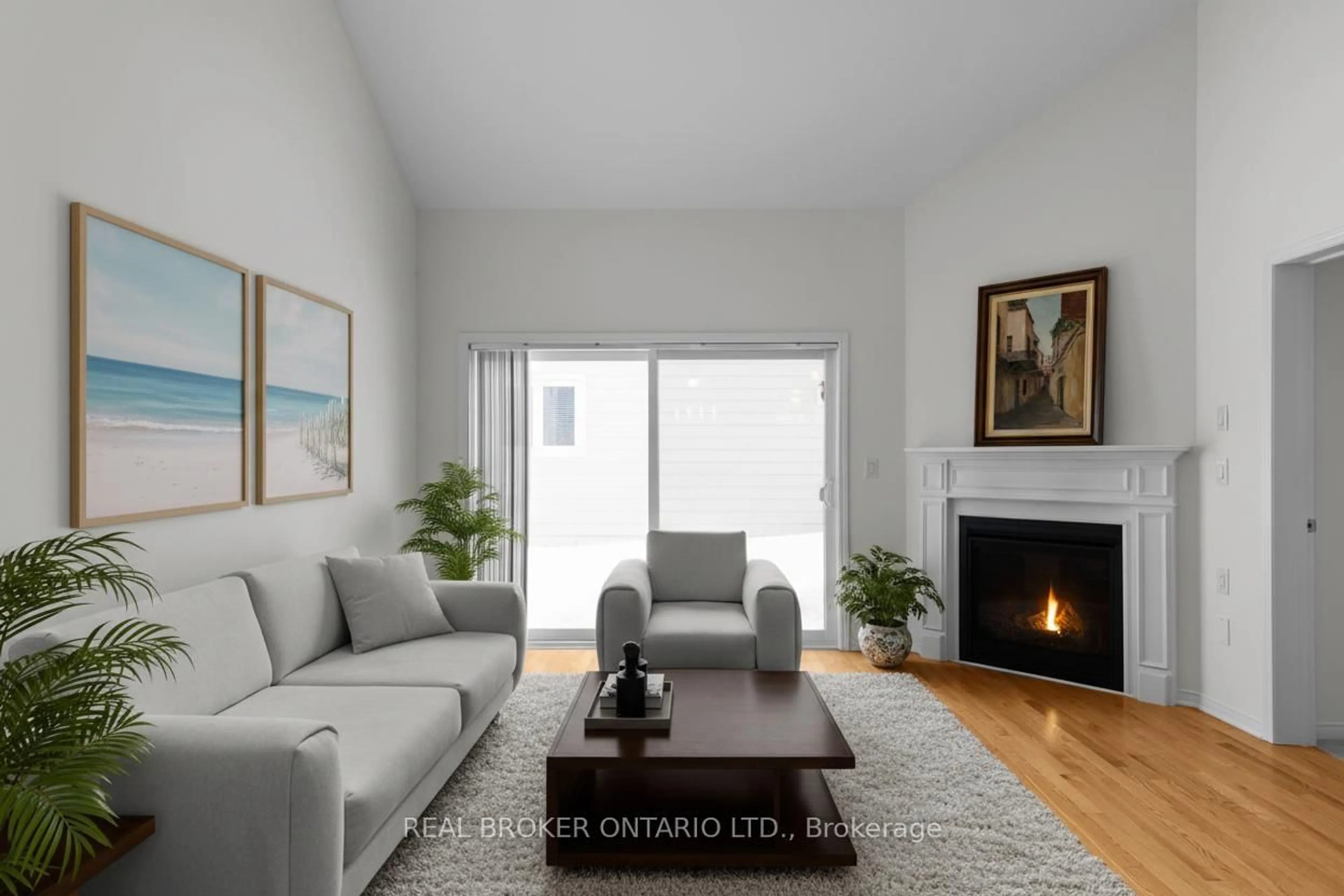 Living room with furniture, wood/laminate floor for 3317 Summerhill Way, Severn Ontario L3V 0E1
