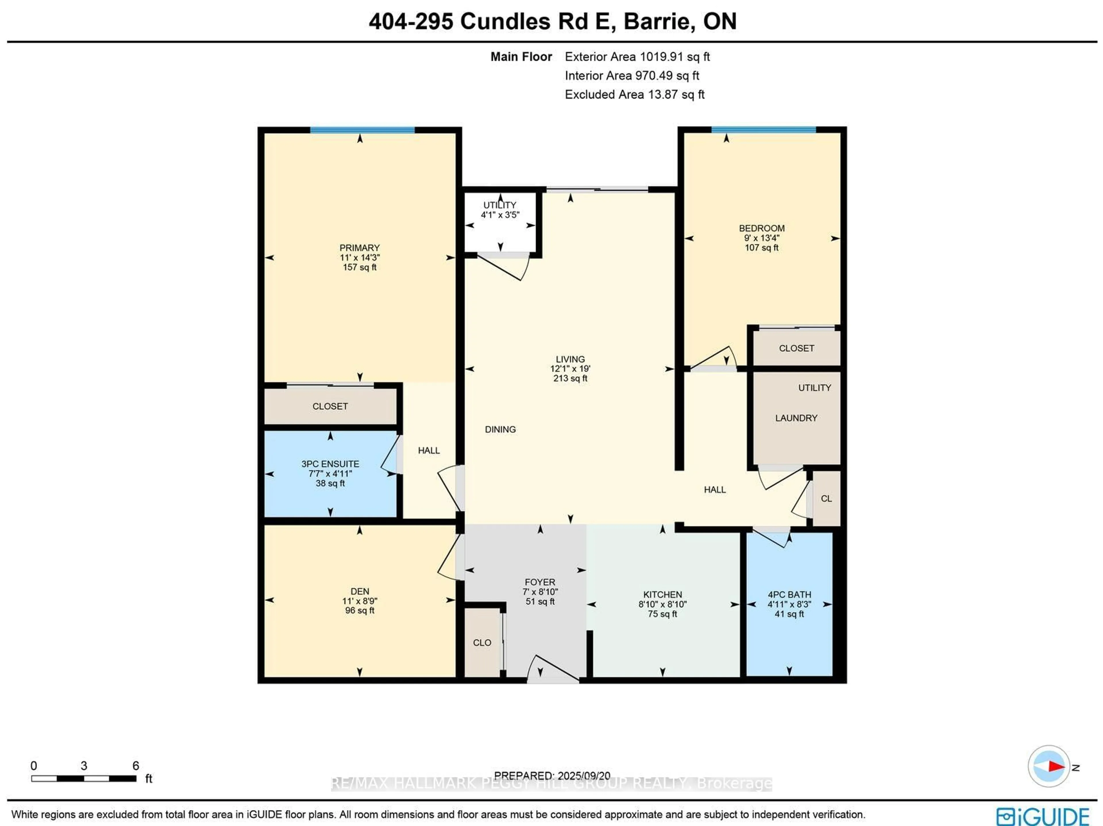 Floor plan for 295 Cundles Rd #404, Barrie Ontario L4M 0K8