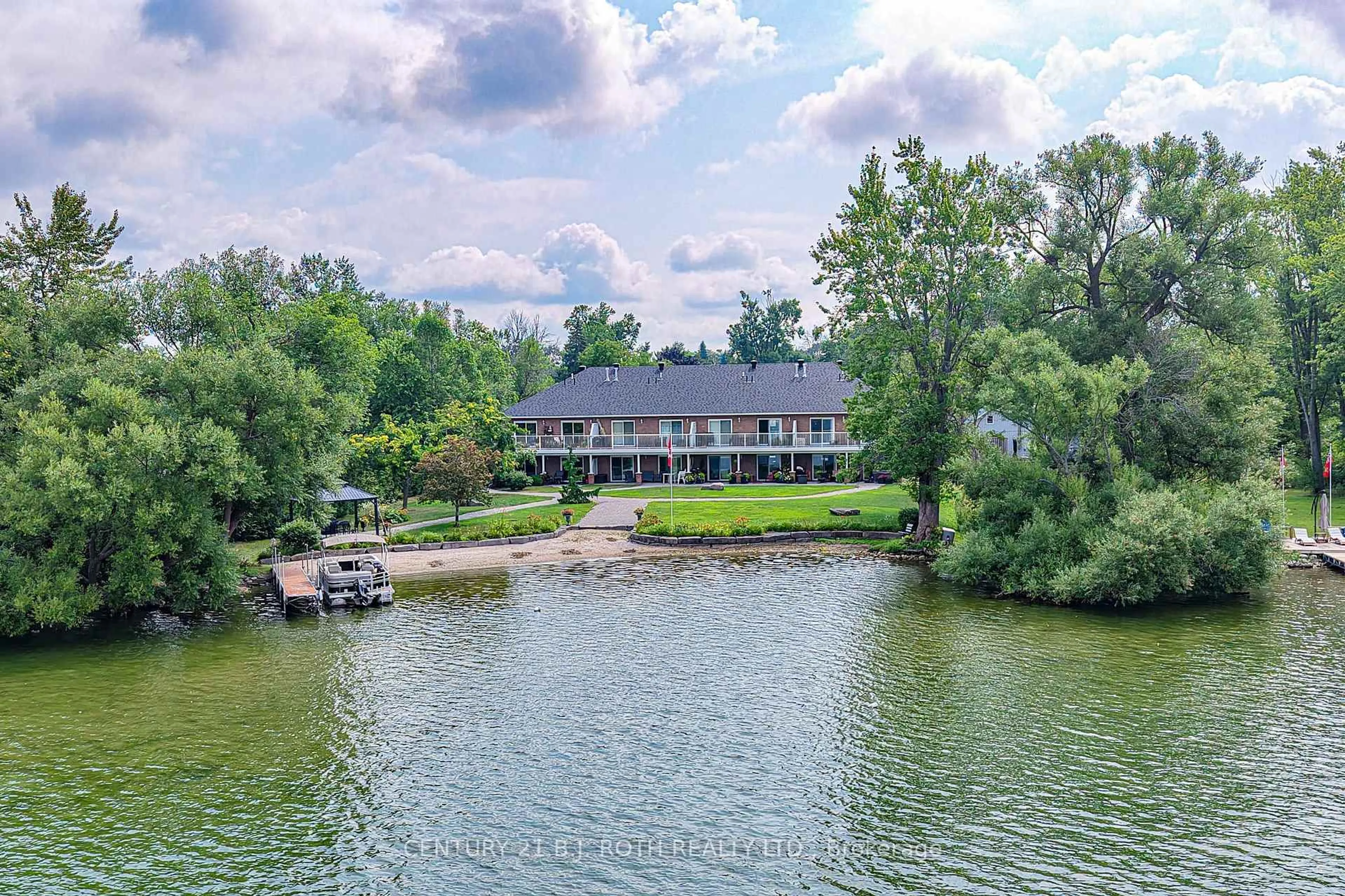 A pic from outside/outdoor area/front of a property/back of a property/a pic from drone, water/lake/river/ocean view for 43 Creighton St #204, Ramara Ontario L3V 1B1