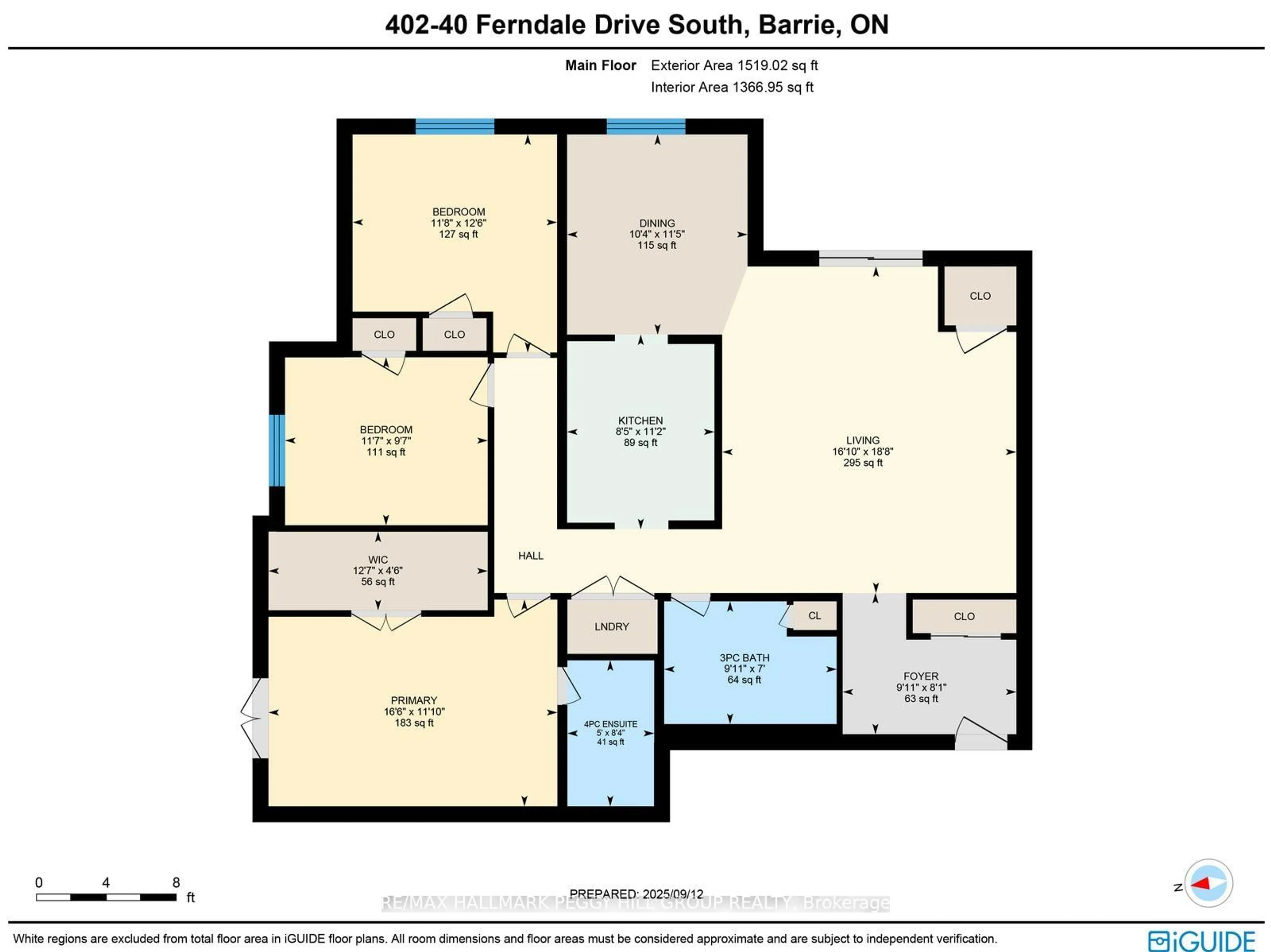 Floor plan for 40 Ferndale Dr #402, Barrie Ontario L4N 2L3