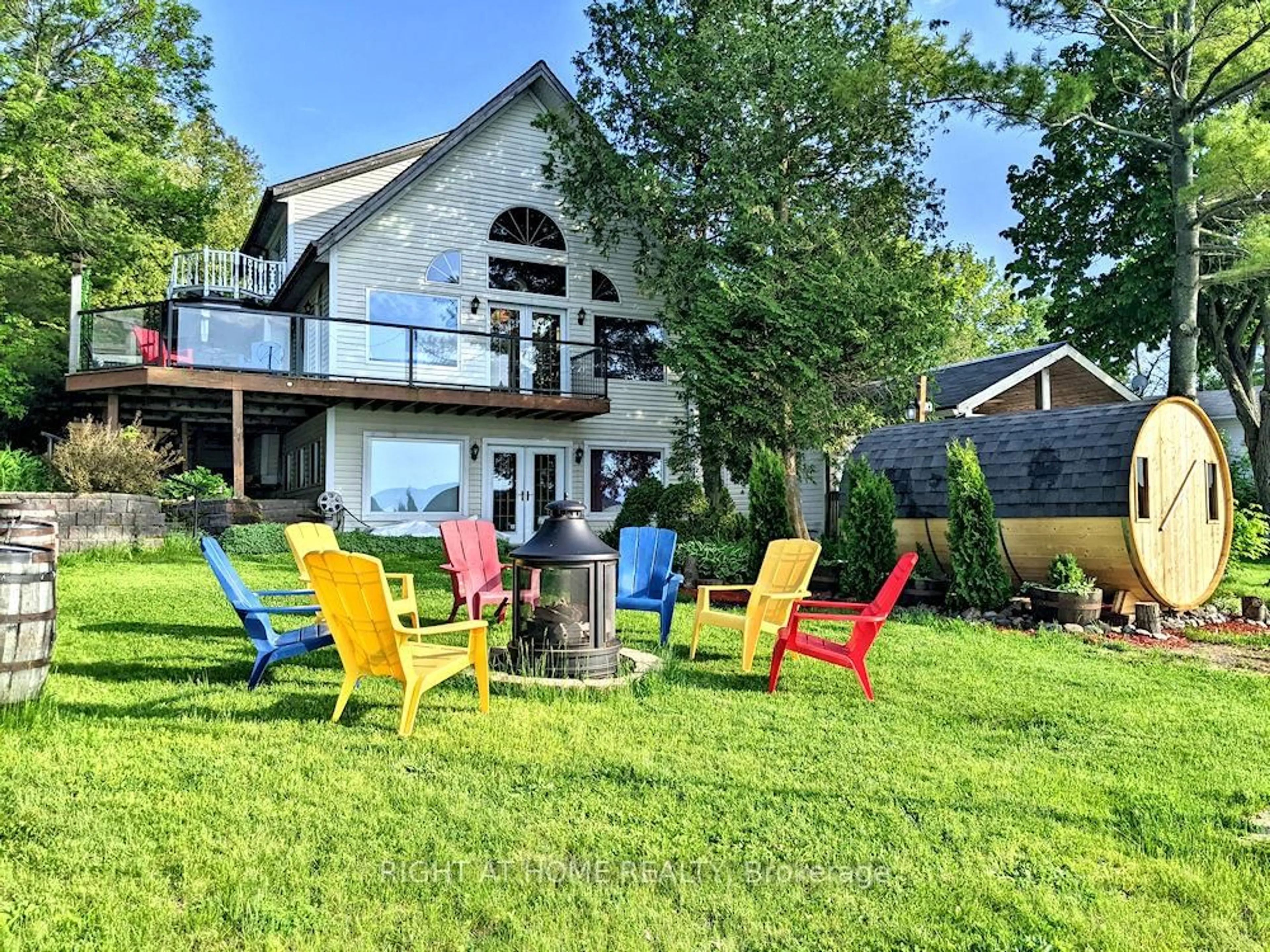 Patio, water/lake/river/ocean view for 70 BOURGEOIS BEACH Rd, Tay Ontario L0K 2A0