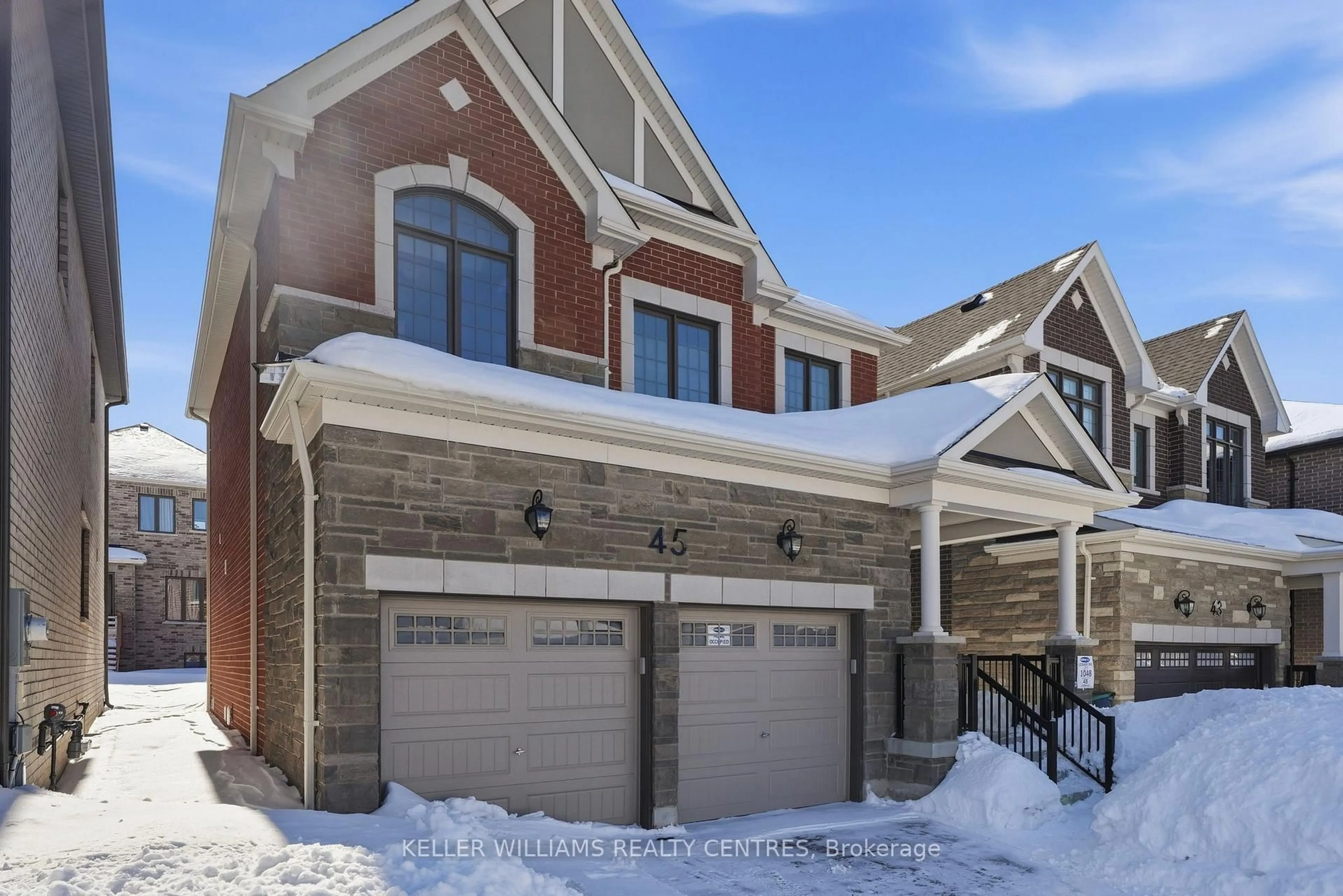 Home with brick exterior material, street for 45 McBride Tr, Barrie Ontario L9J 0Y8