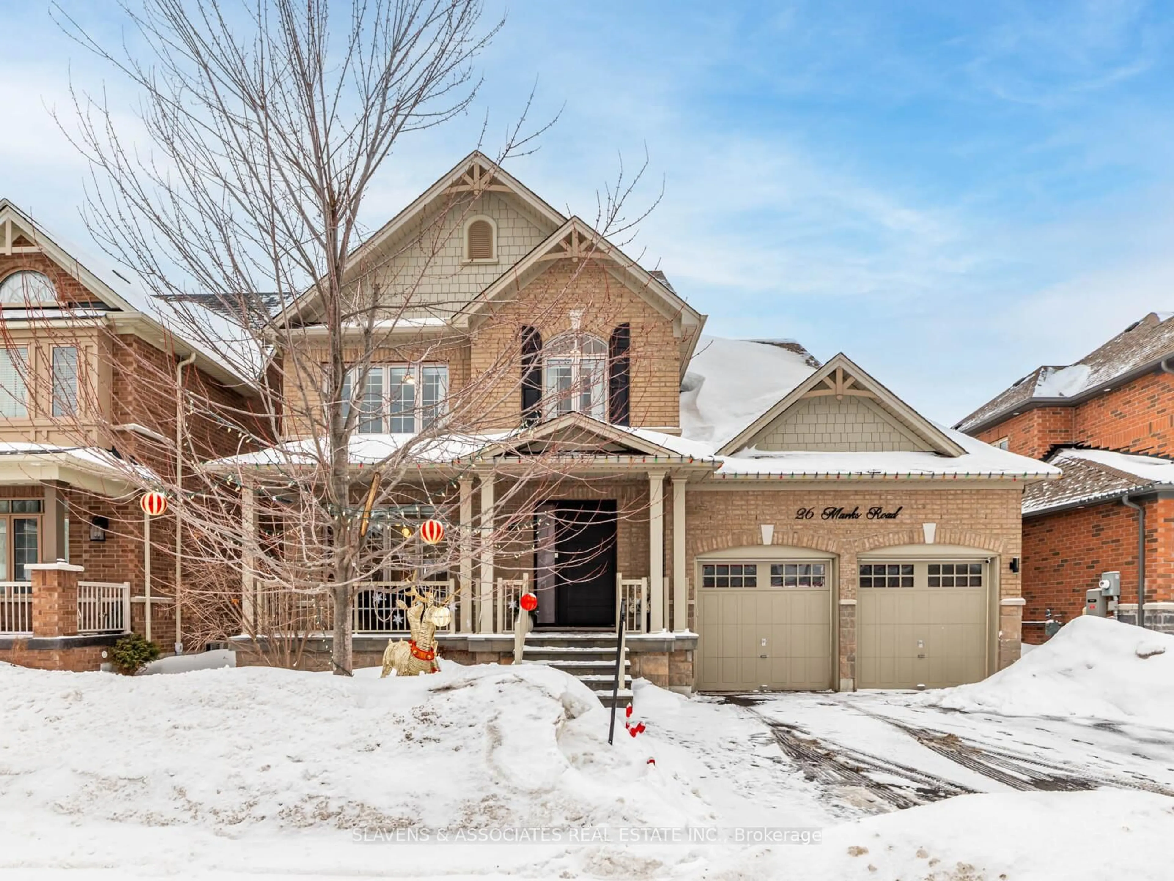 Home with brick exterior material, street for 26 Marks Rd, Springwater Ontario L9X 0S5