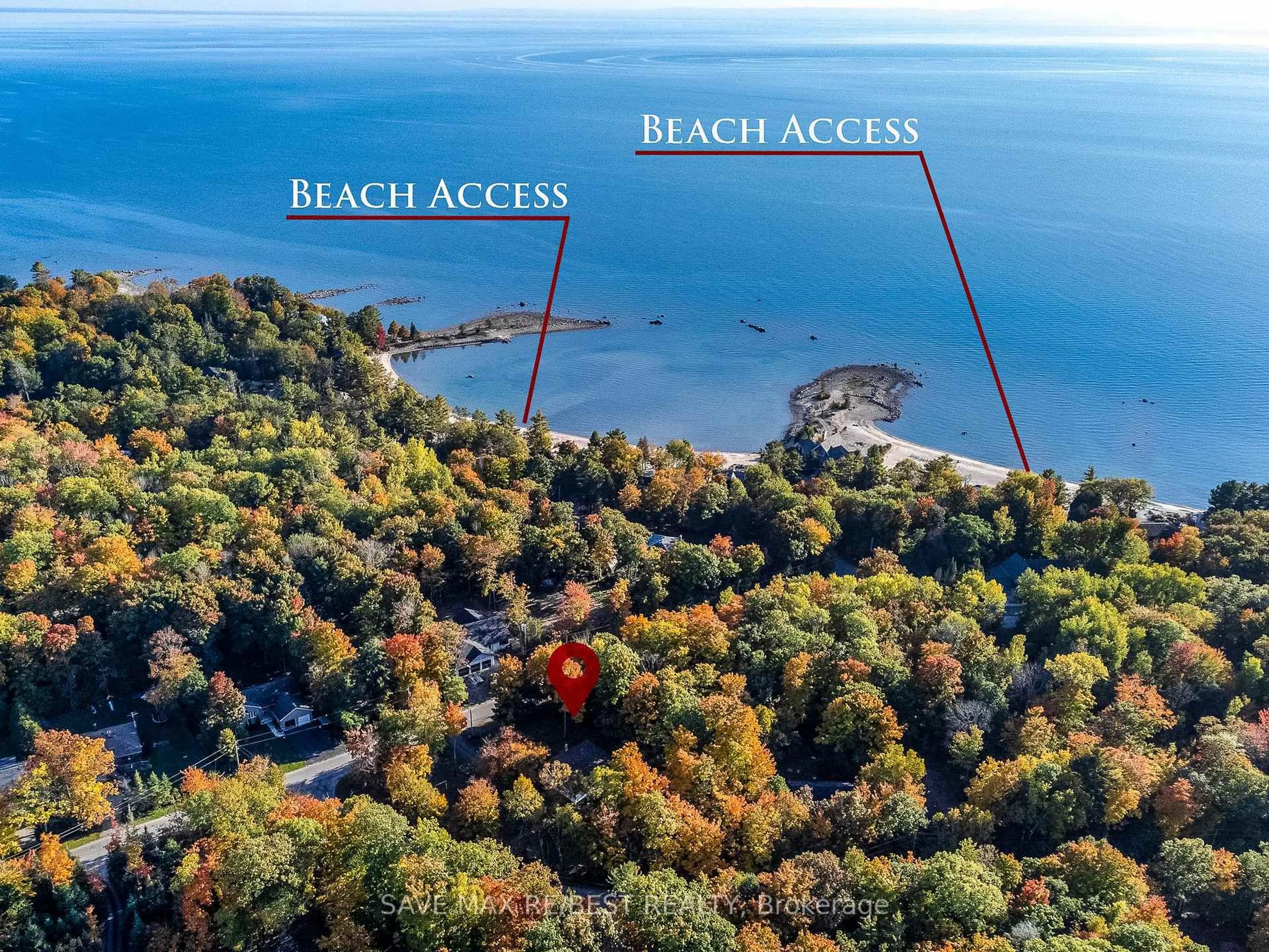 A pic from outside/outdoor area/front of a property/back of a property/a pic from drone, water/lake/river/ocean view for 910 Concession Rd 17, Penetanguishene Ontario L9M 1R3