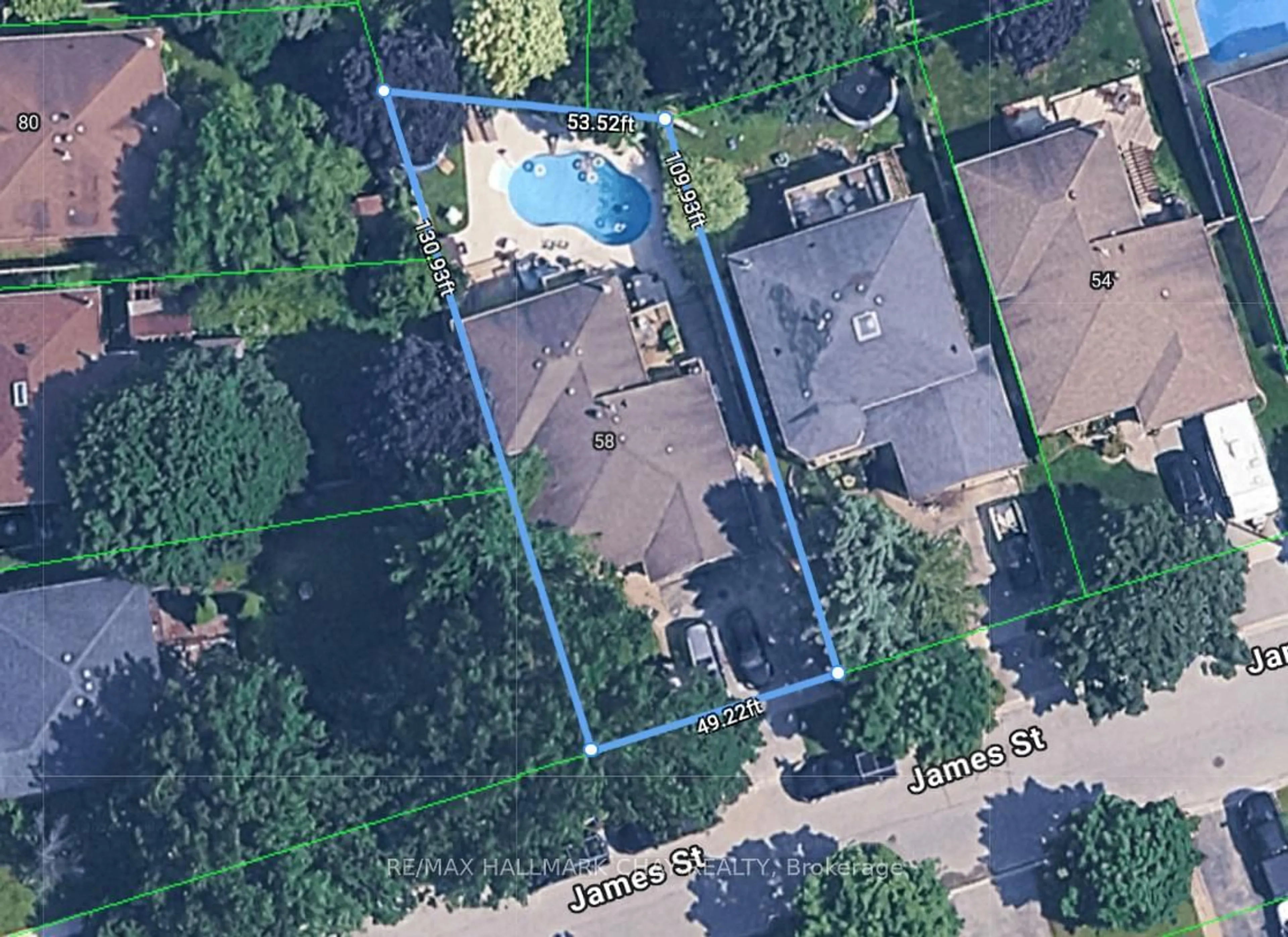 A pic from outside/outdoor area/front of a property/back of a property/a pic from drone, street for 58 James St, Barrie Ontario L4N 6Y2