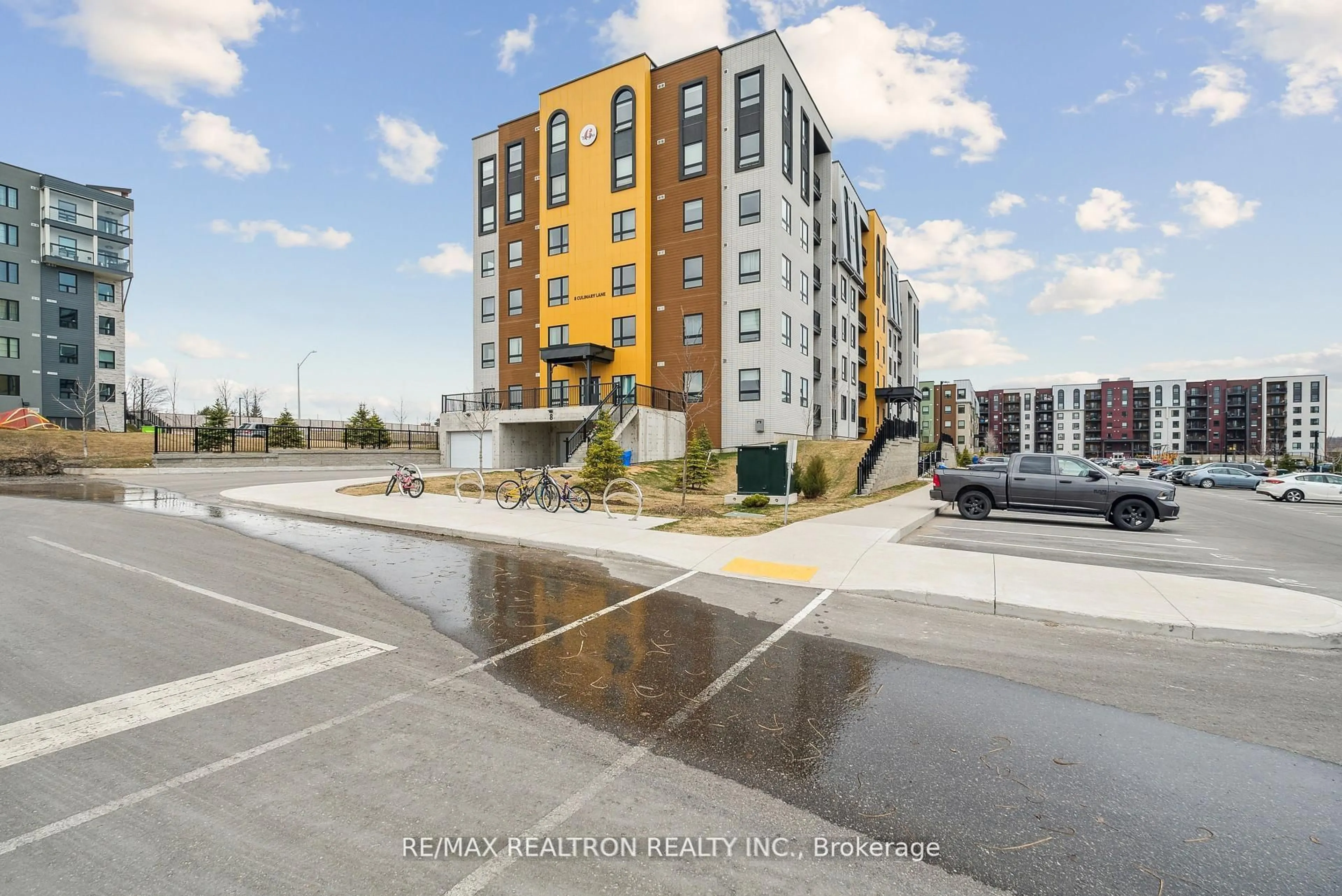 A pic from outside/outdoor area/front of a property/back of a property/a pic from drone, street for 8 Culinary Lane #307, Barrie Ontario L9J 0T2