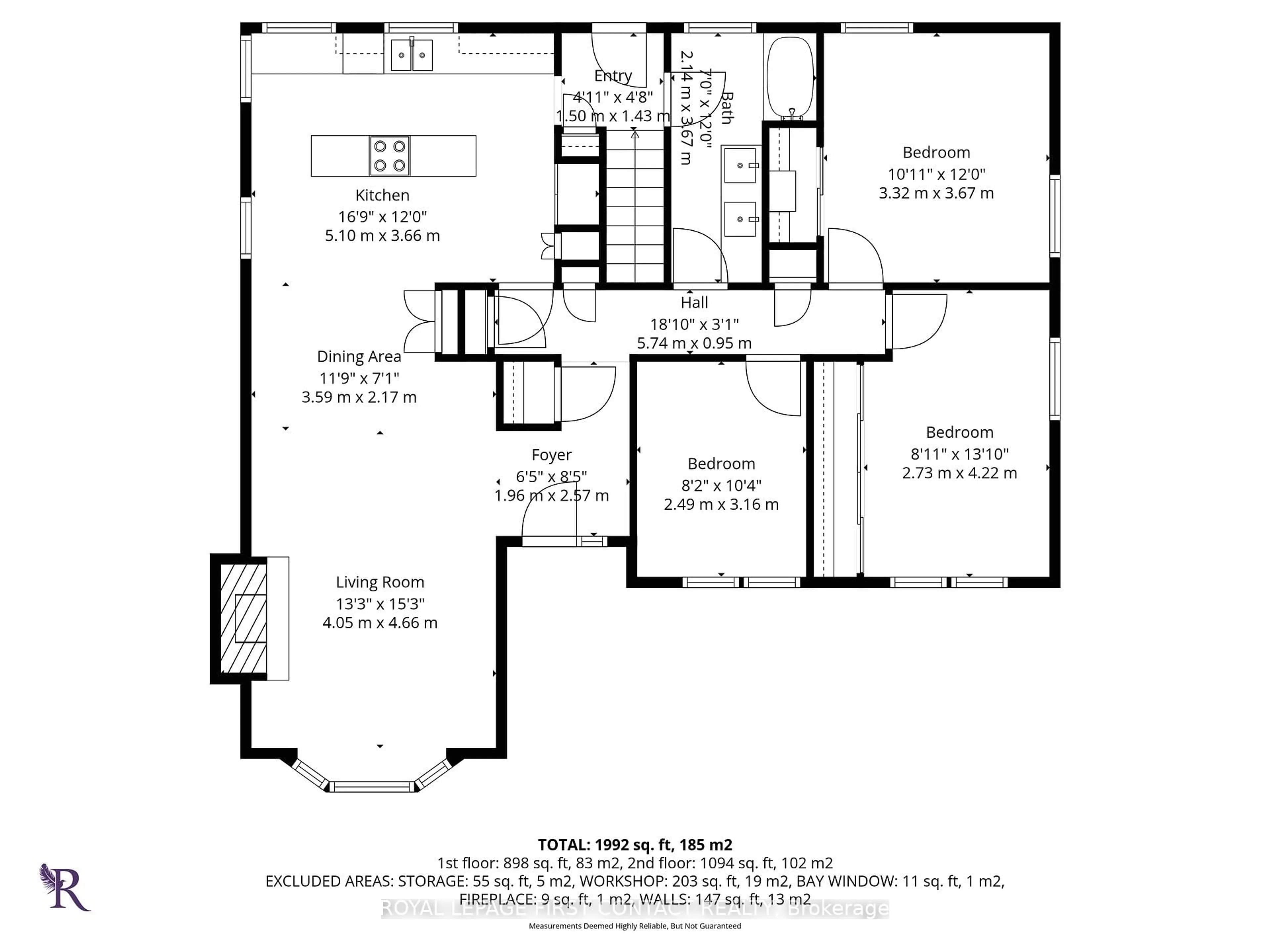 Floor plan for 103 Rodney St, Barrie Ontario L4M 4C2
