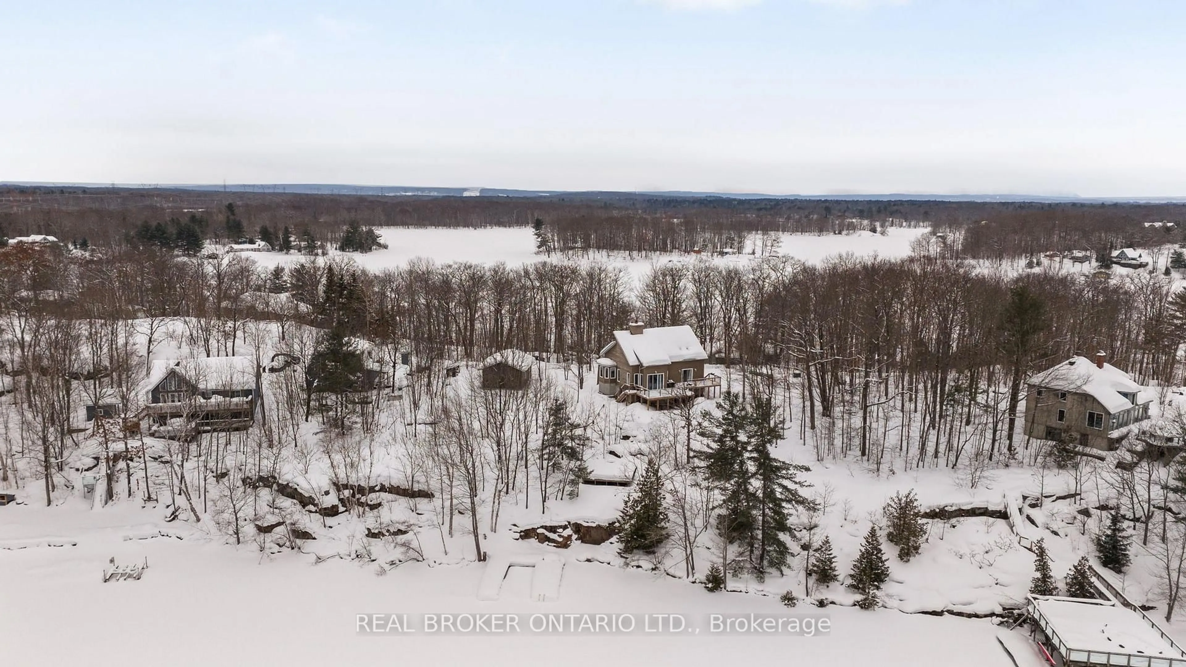 A pic from outside/outdoor area/front of a property/back of a property/a pic from drone, water/lake/river/ocean view for 2043 Beman Point Lane, Severn Ontario L0K 1E0