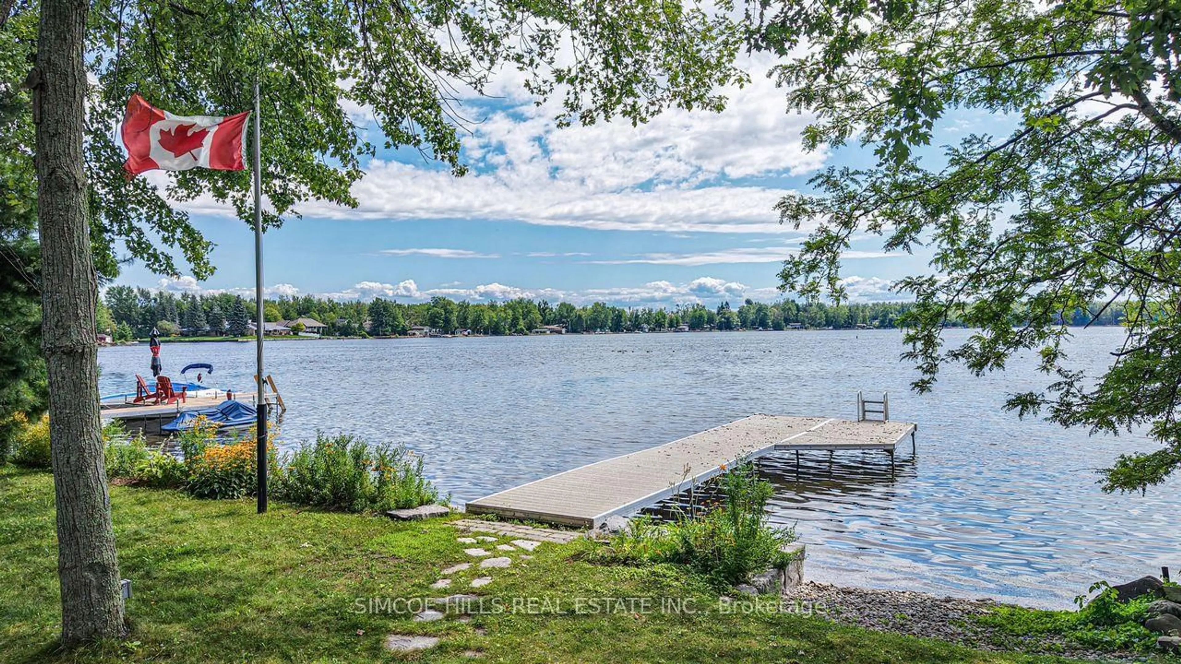 Patio, water/lake/river/ocean view for 4283 Plum Point Rd, Ramara Ontario L3V 0L4