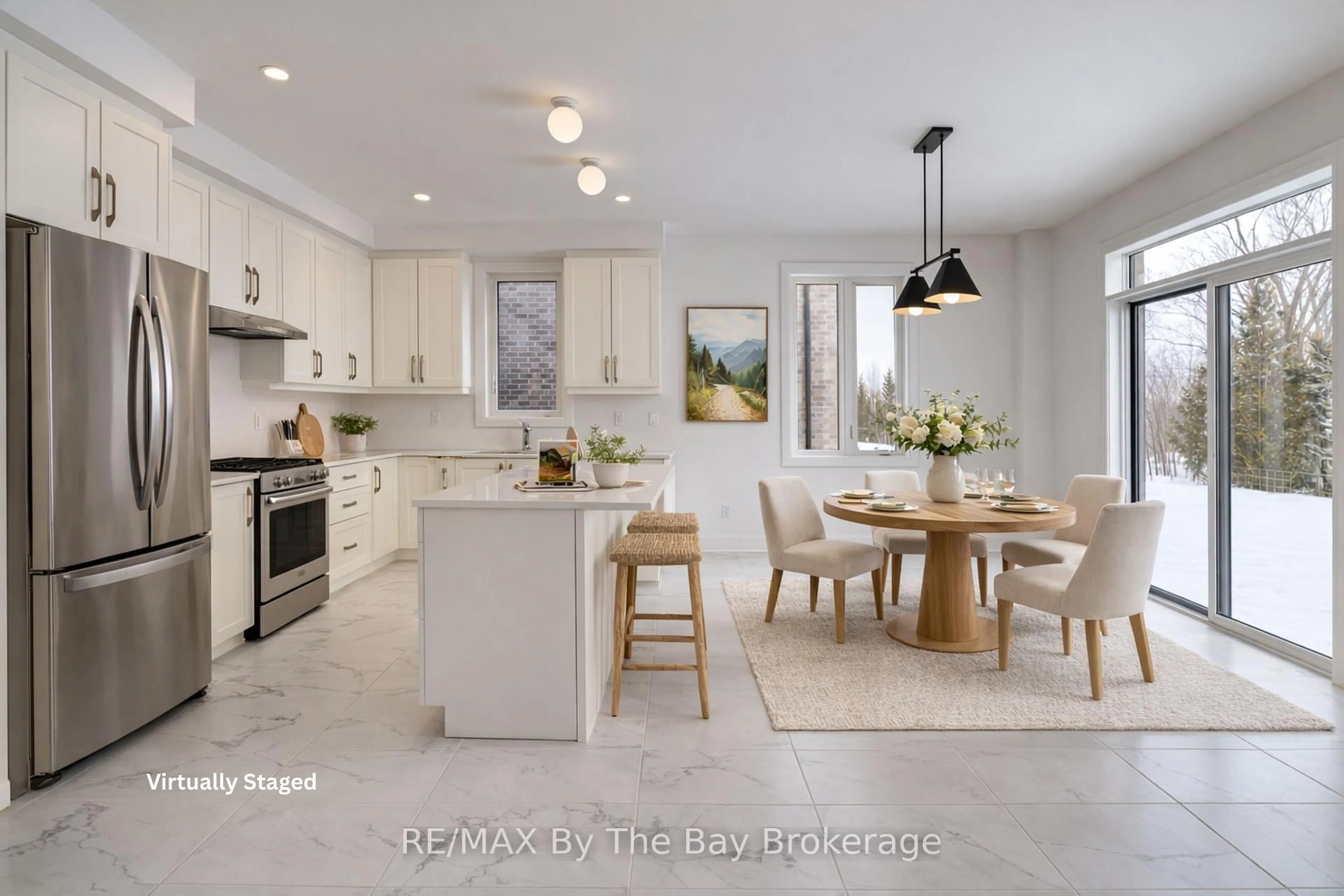 Open concept kitchen, ceramic/tile floor for 64 Amber Dr, Wasaga Beach Ontario L9Z 0R9