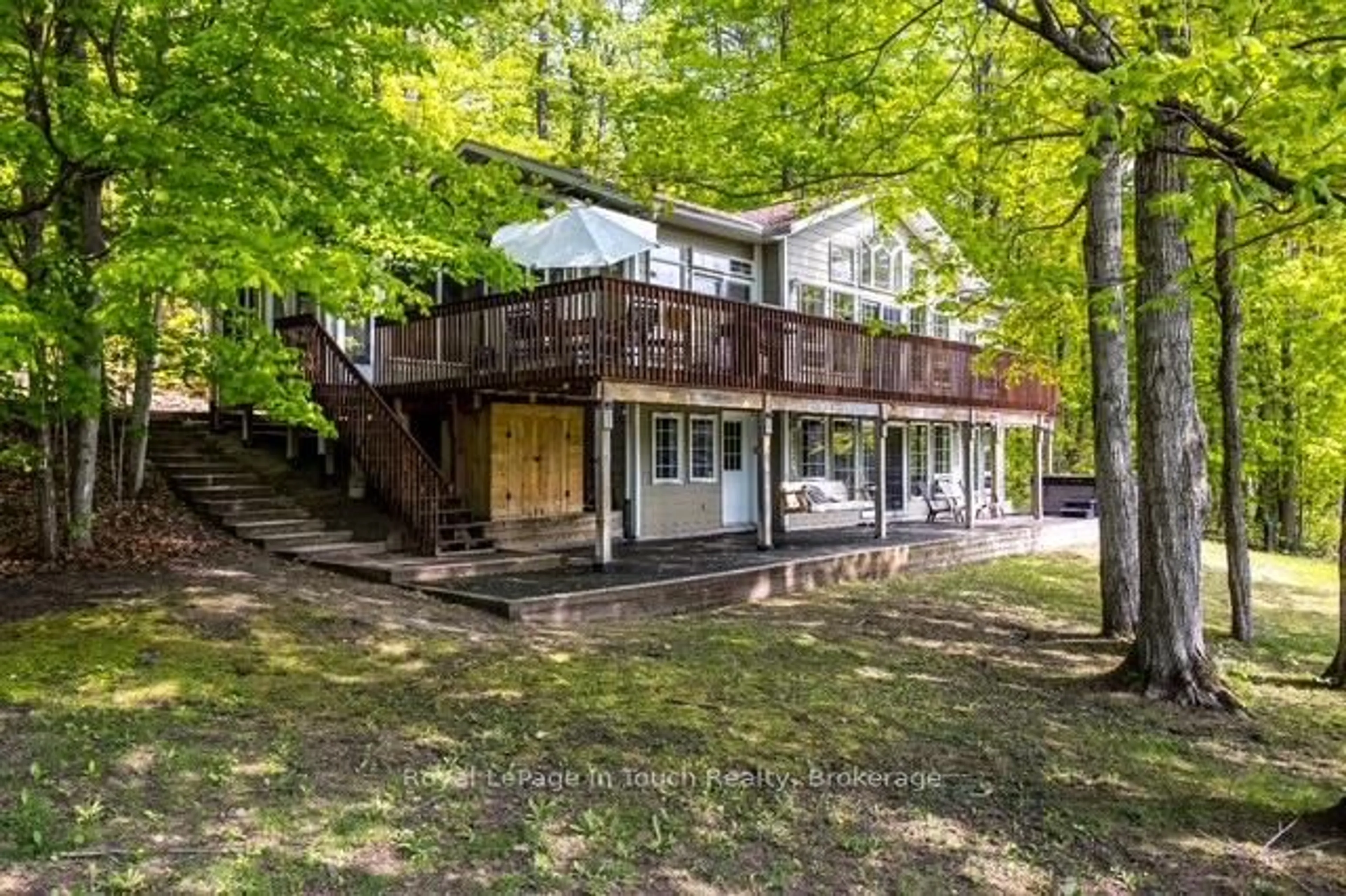 A pic from outside/outdoor area/front of a property/back of a property/a pic from drone, water/lake/river/ocean view for 157 Farlain Lake Rd, Tiny Ontario L9M 0B9