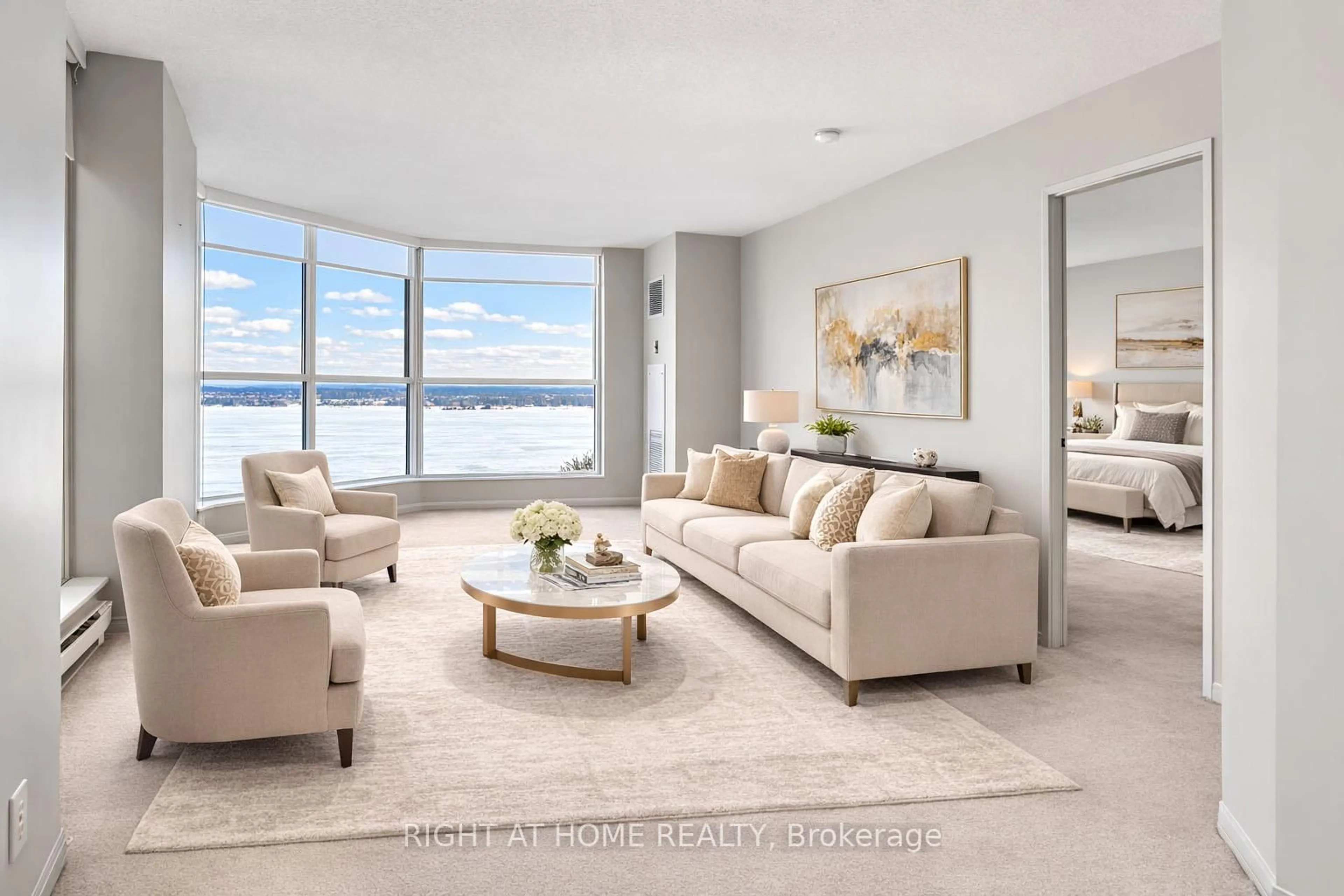 Living room with furniture, unknown for 140 Dunlop St #807, Barrie Ontario L4M 6H9