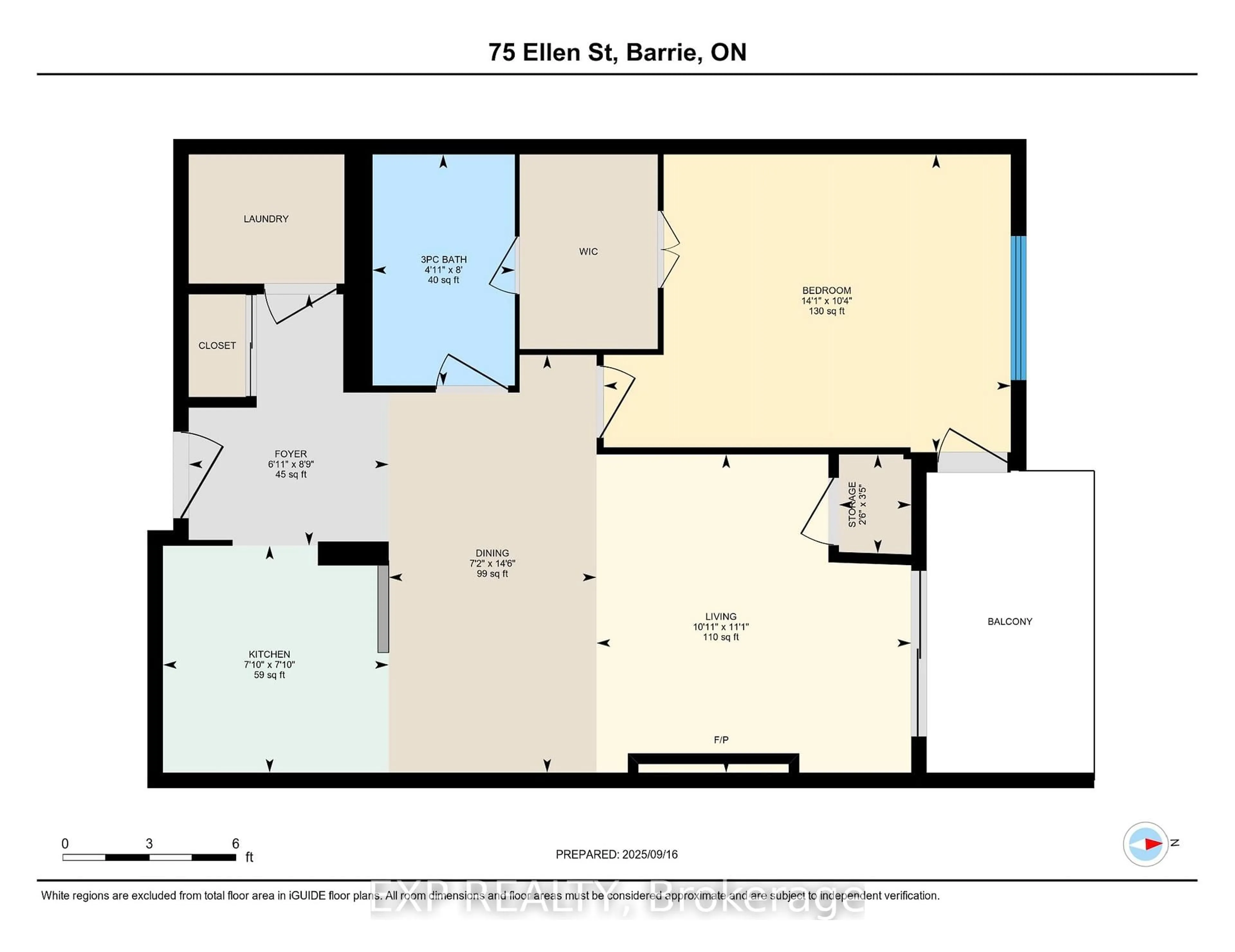 Floor plan for 75 Ellen St #906, Barrie Ontario L4N 7R6