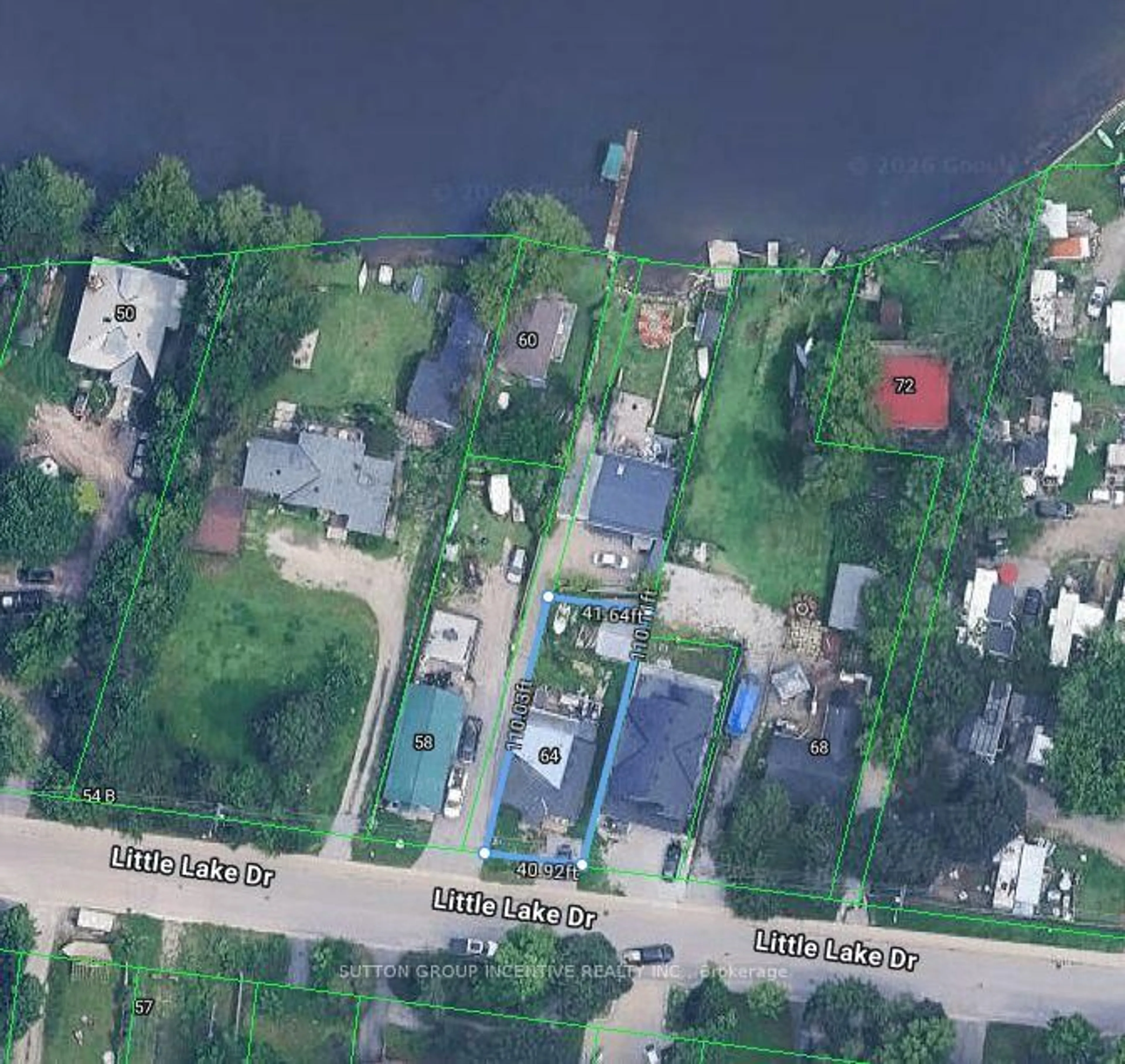 A pic from outside/outdoor area/front of a property/back of a property/a pic from drone, water/lake/river/ocean view for 64 Little Lake Dr, Barrie Ontario L4M 7C1