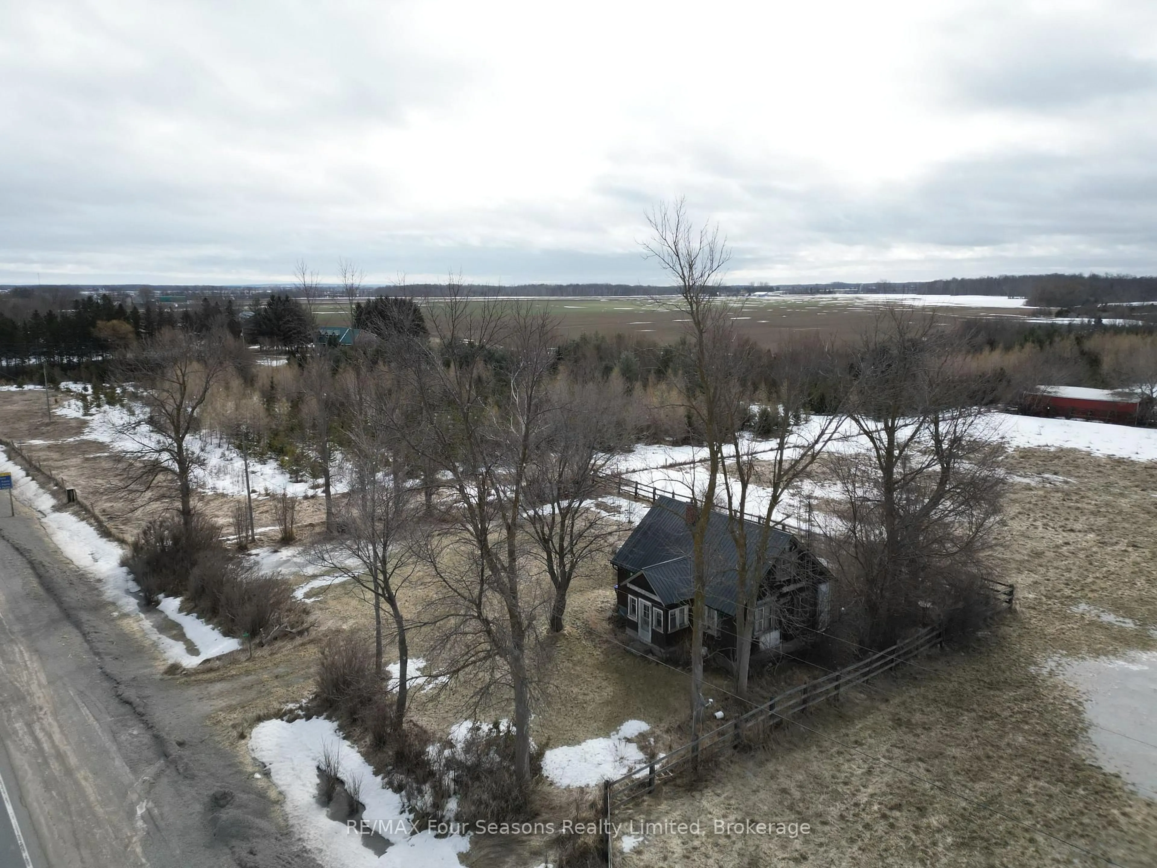 A pic from outside/outdoor area/front of a property/back of a property/a pic from drone, water/lake/river/ocean view for 6677 Highway 26, Clearview Ontario L0M 1S0
