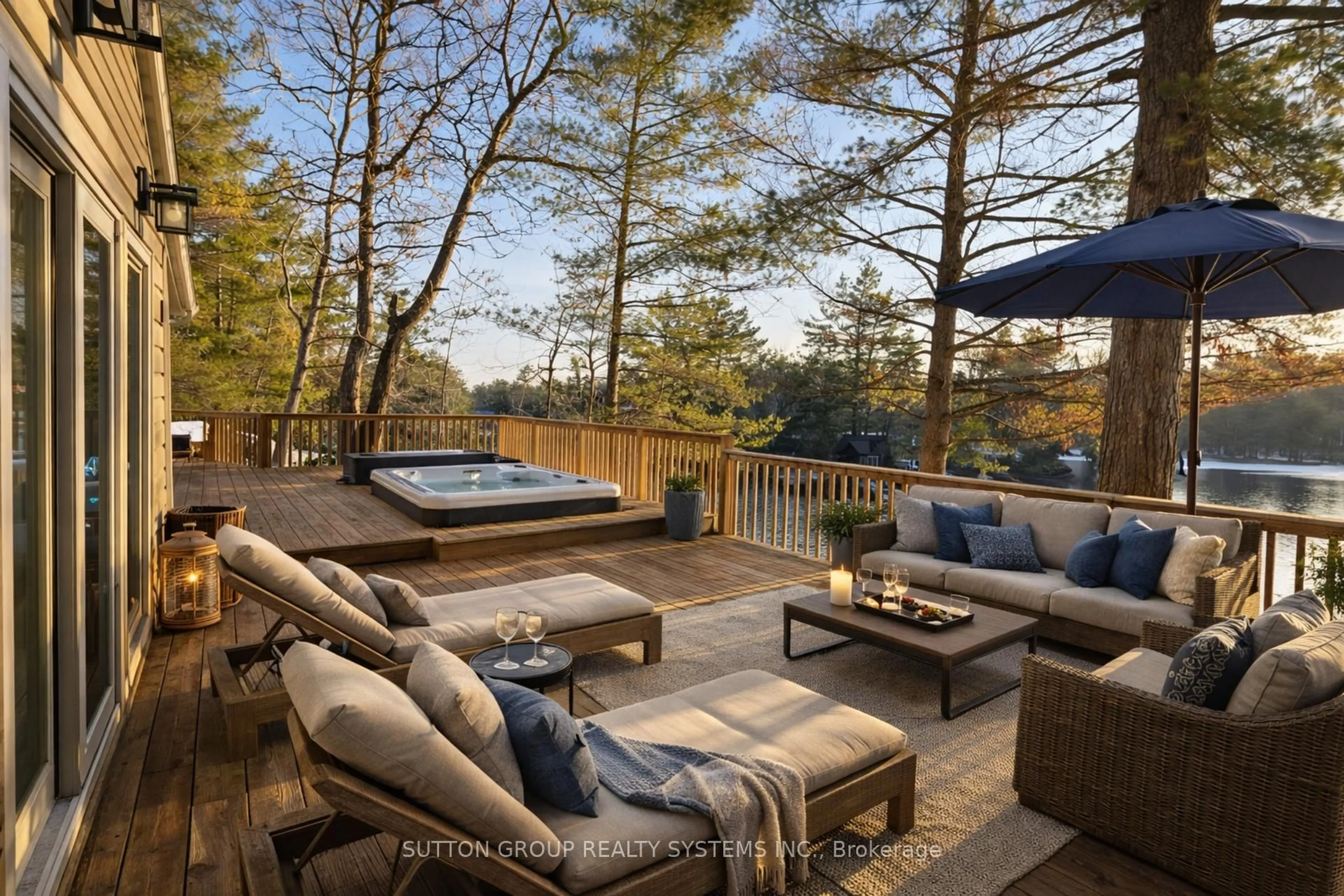 Patio, forest/trees view for 7701 Doner Dr, Severn Ontario L0K 2B0