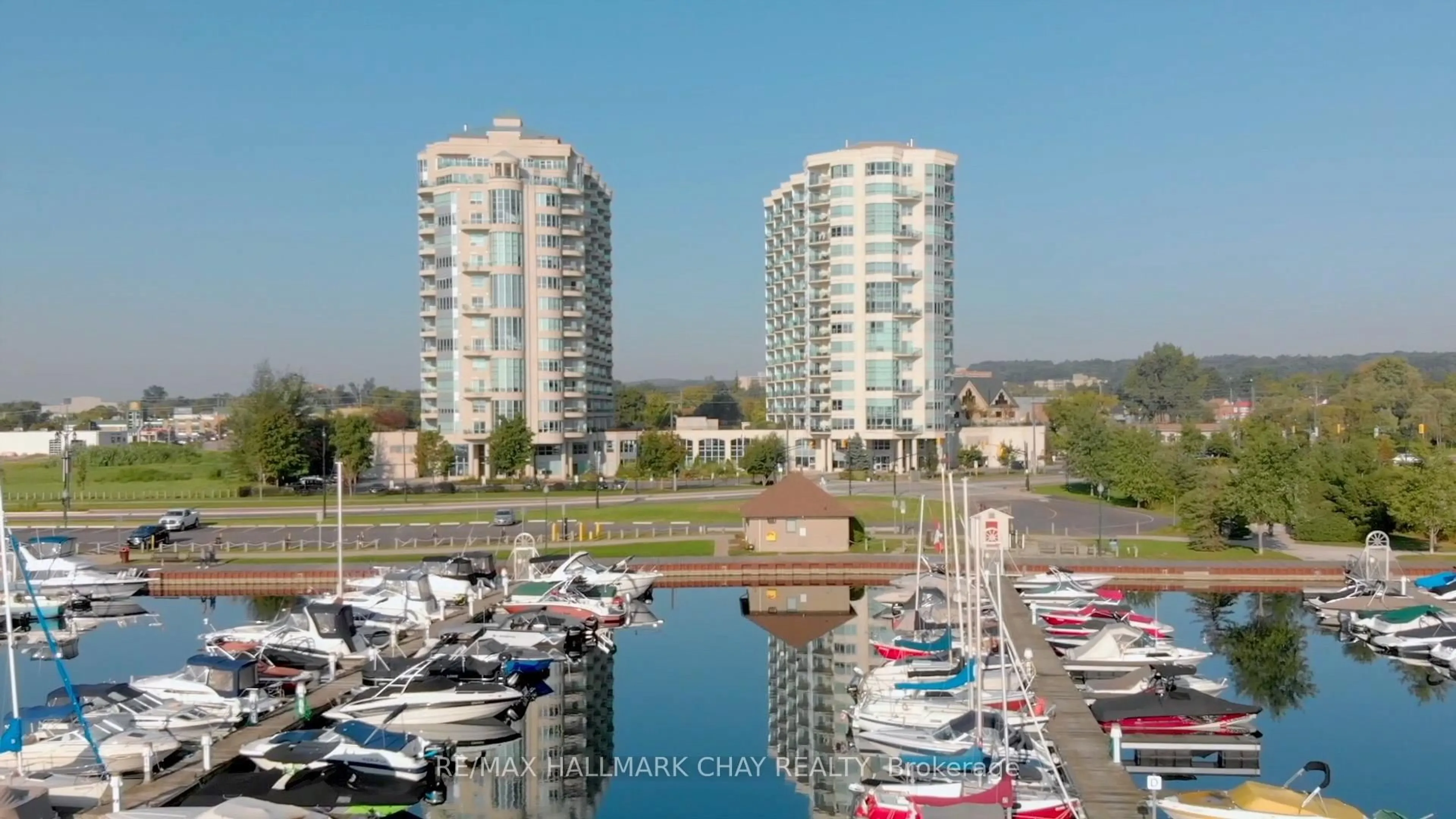 A pic from outside/outdoor area/front of a property/back of a property/a pic from drone, water/lake/river/ocean view for 2 Toronto St #903, Barrie Ontario L4N 9R2