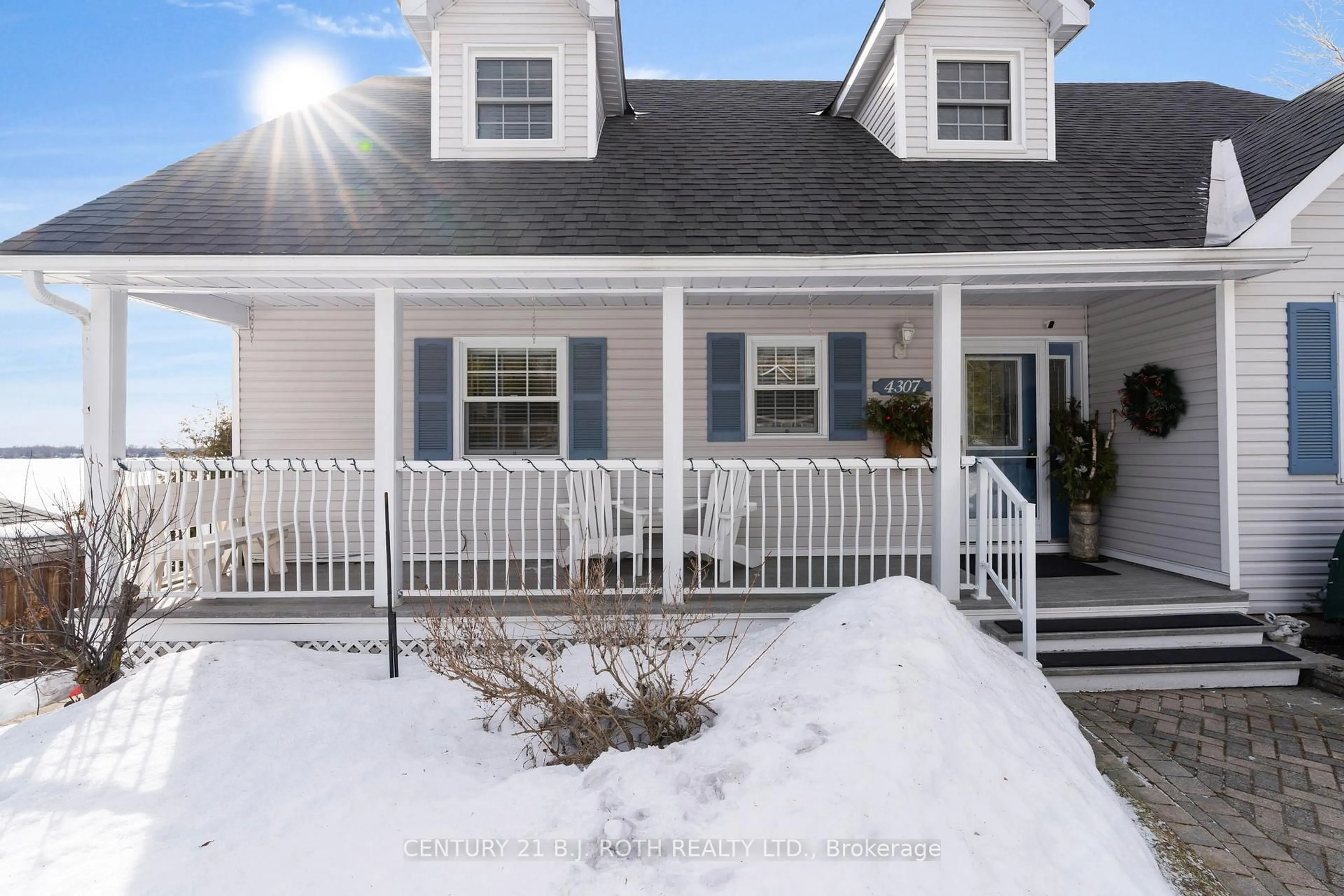 Home with vinyl exterior material, street for 4307 Orkney Beach Rd, Ramara Ontario L3V 0S1