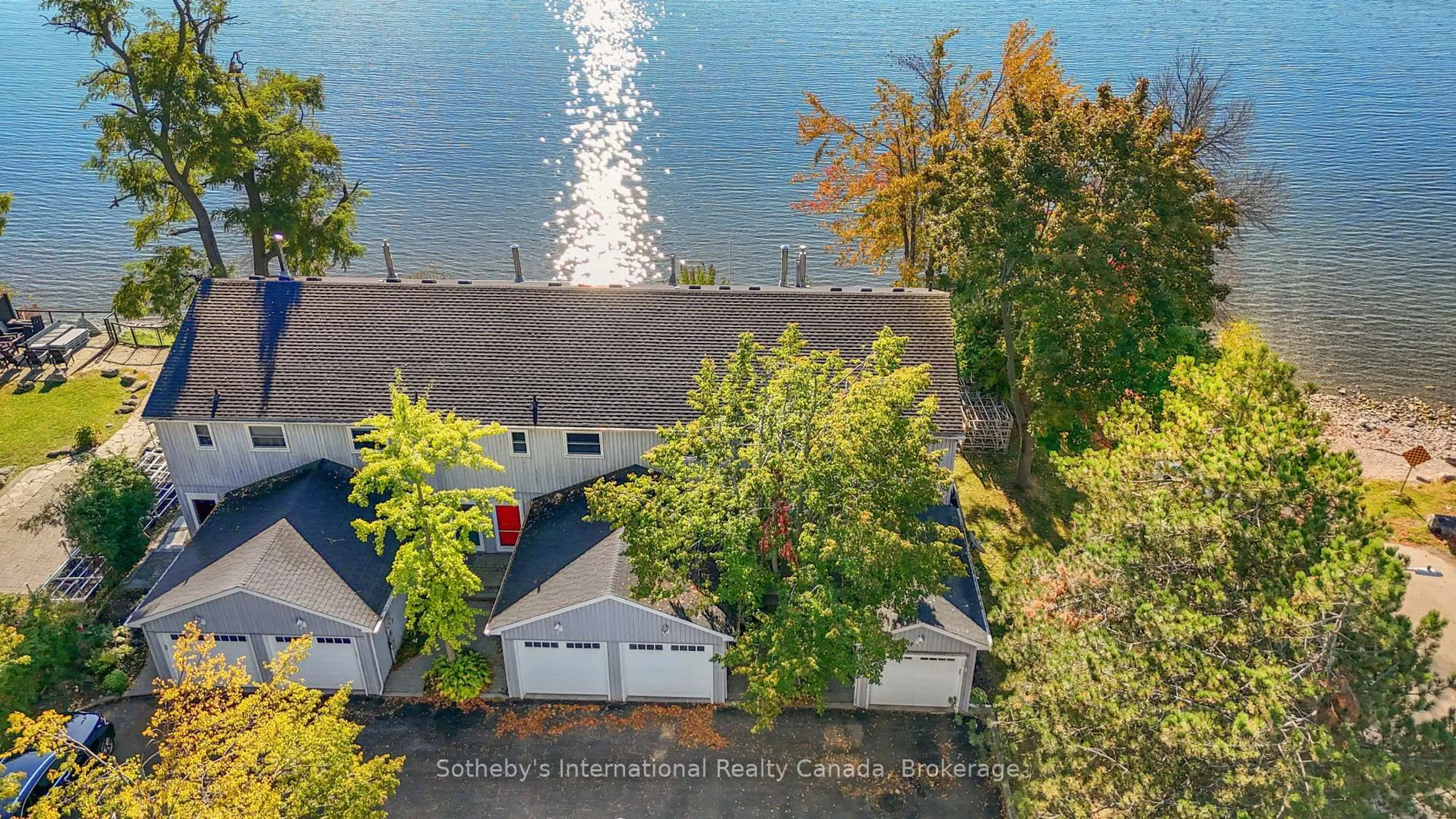 A pic from outside/outdoor area/front of a property/back of a property/a pic from drone, water/lake/river/ocean view for 1 Olive Cres #5, Orillia Ontario L3V 7N5