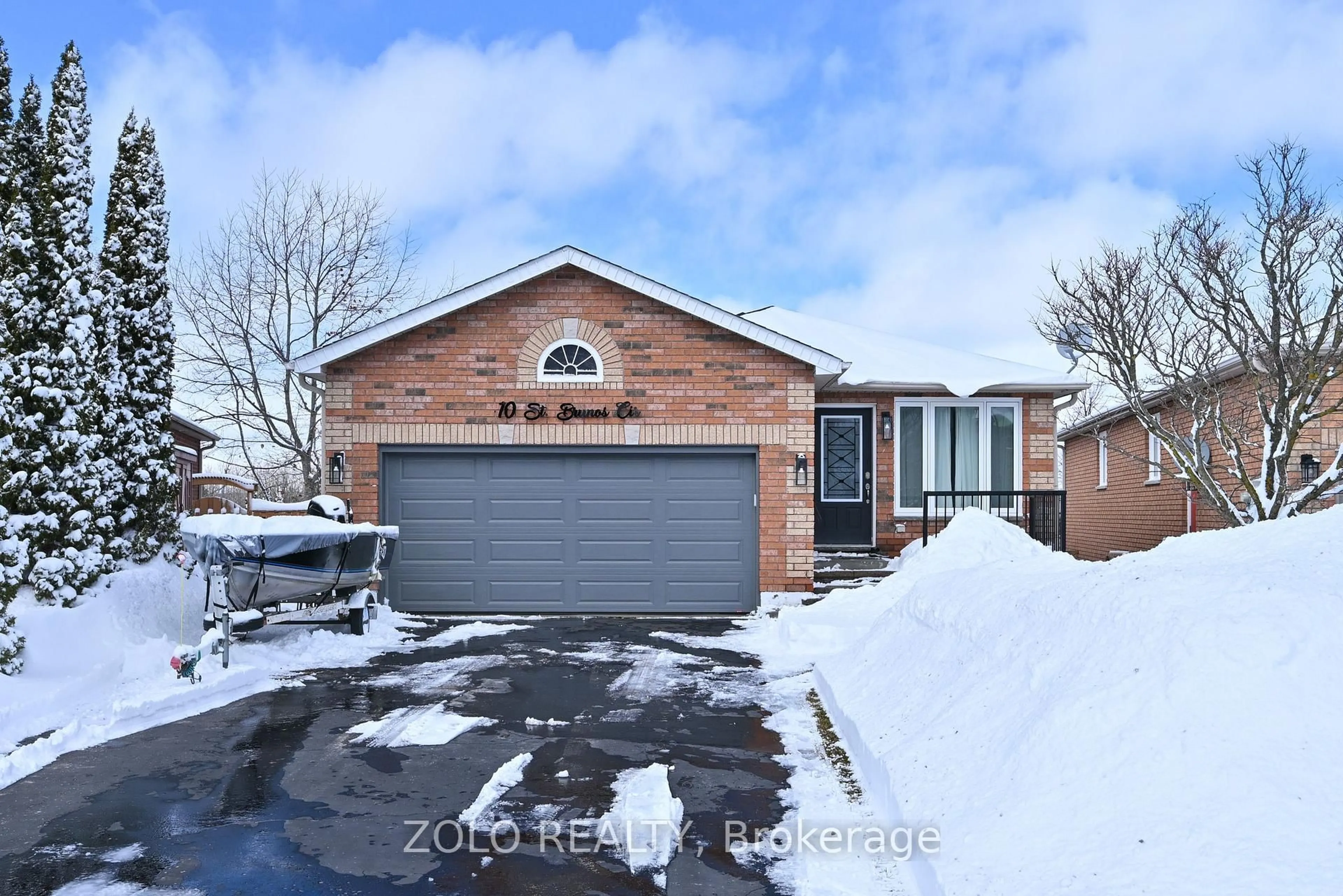 Home with brick exterior material, street for 10 St. Bruno's Circ, Barrie Ontario L4N 0B9