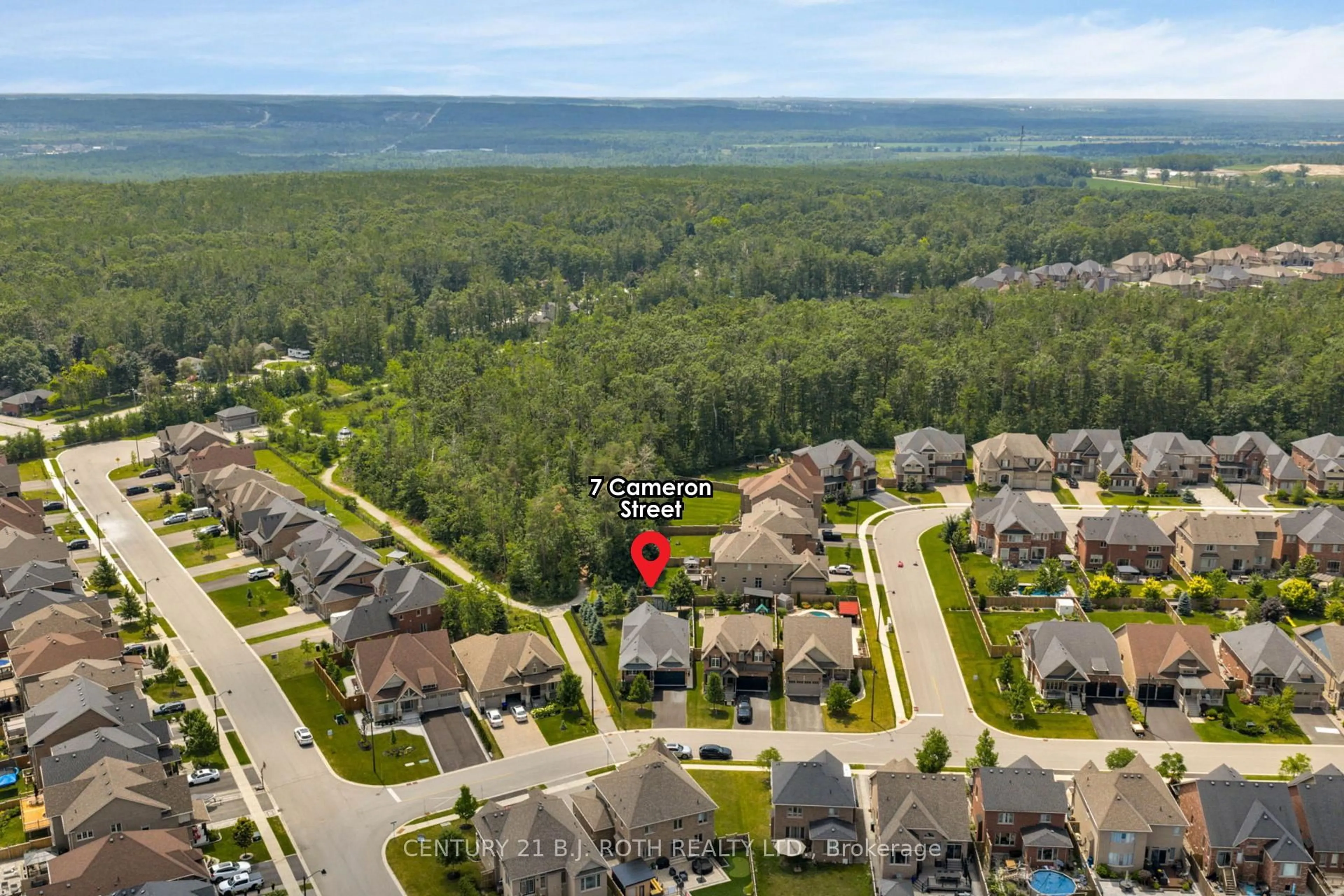 A pic from outside/outdoor area/front of a property/back of a property/a pic from drone, water/lake/river/ocean view for 7 Cameron St, Springwater Ontario L9X 0S6