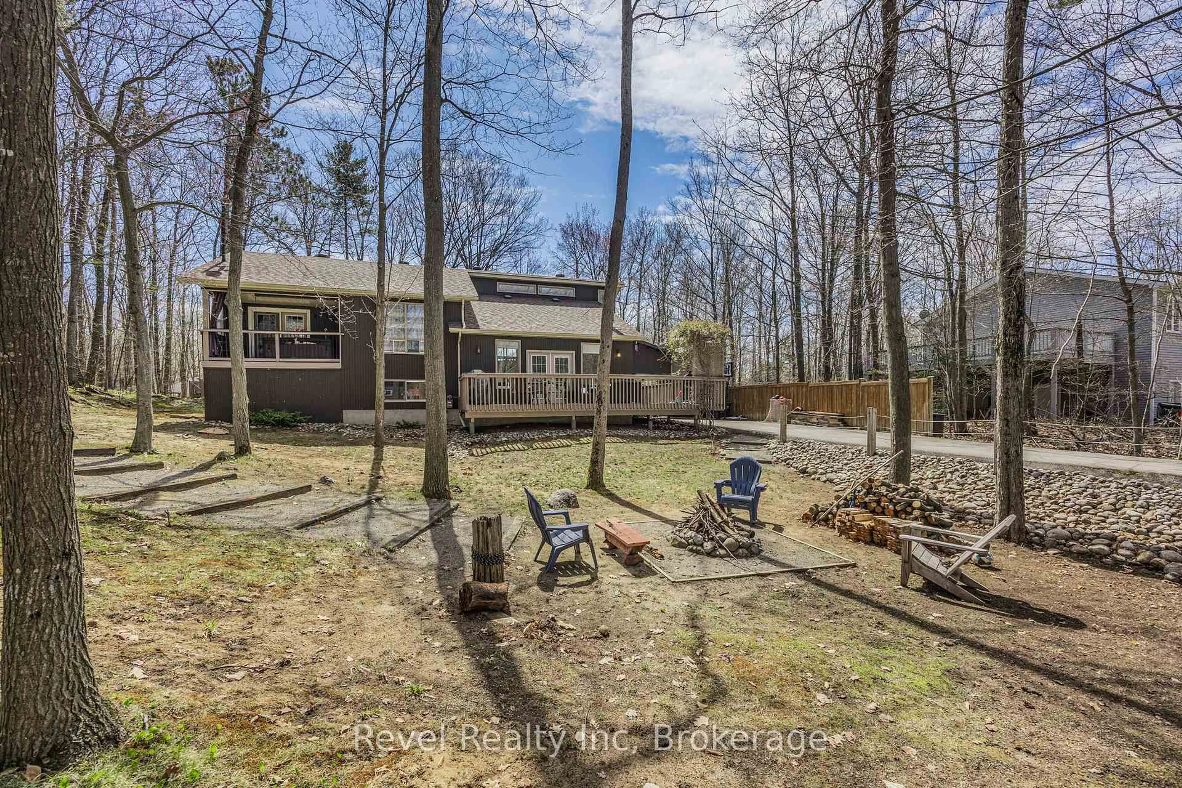 A pic from outside/outdoor area/front of a property/back of a property/a pic from drone, forest/trees view for 158 Desroches Tr, Tiny Ontario L9M 0H9
