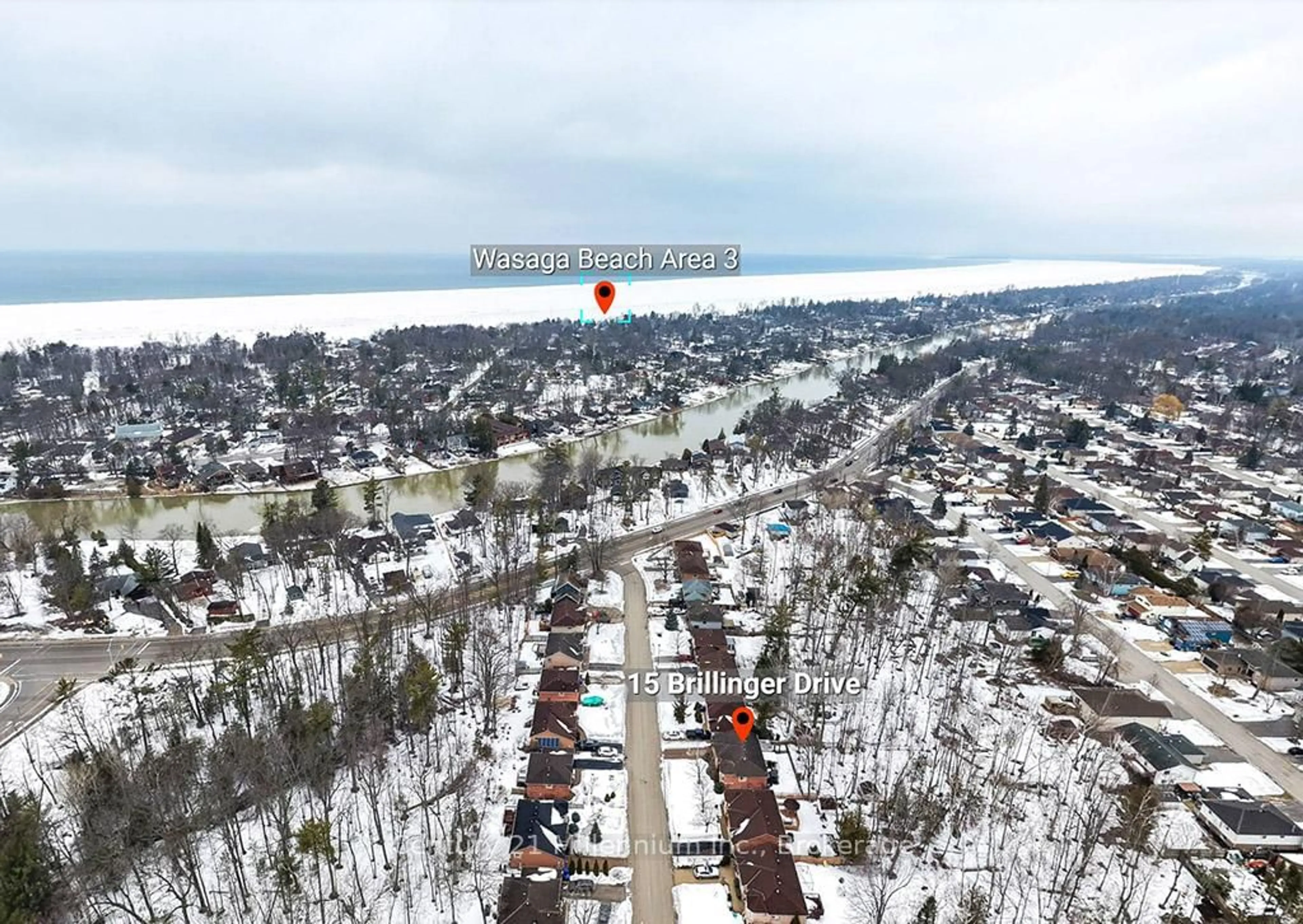A pic from outside/outdoor area/front of a property/back of a property/a pic from drone, mountain view for 15 Brillinger Dr, Wasaga Beach Ontario L9Z 1L4