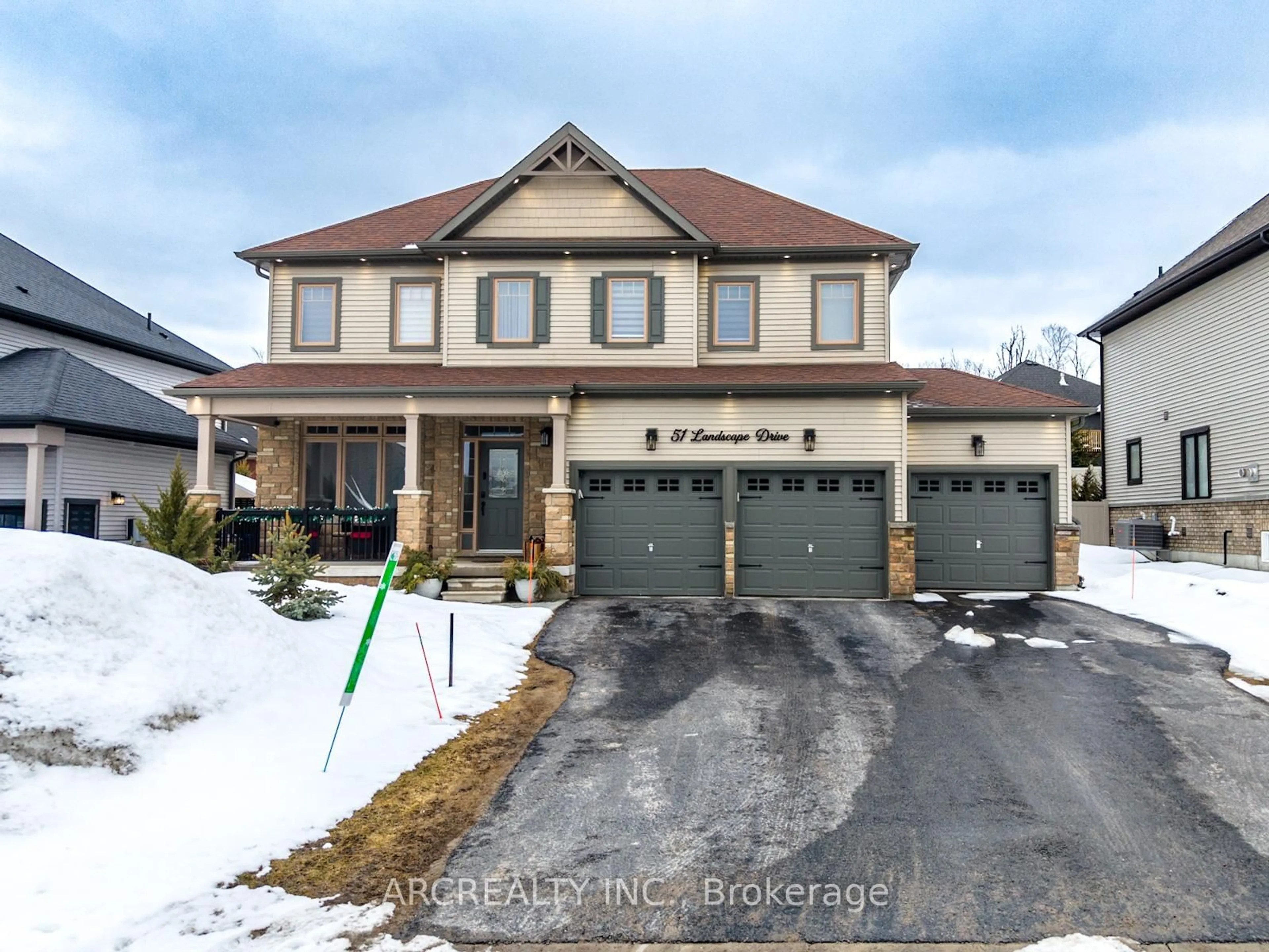 Home with brick exterior material, street for 51 Landscape Dr, Oro-Medonte Ontario L0L 2L0