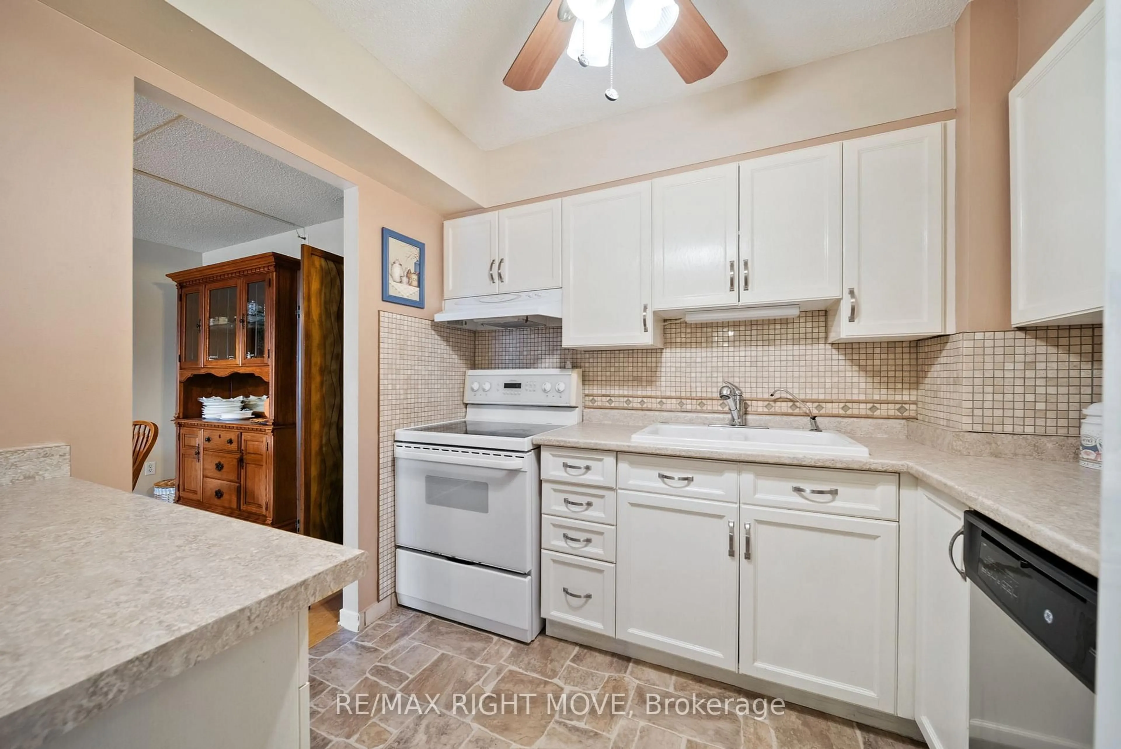 Standard kitchen, ceramic/tile floor for 54 Fittons Rd #204, Orillia Ontario L3V 3T9