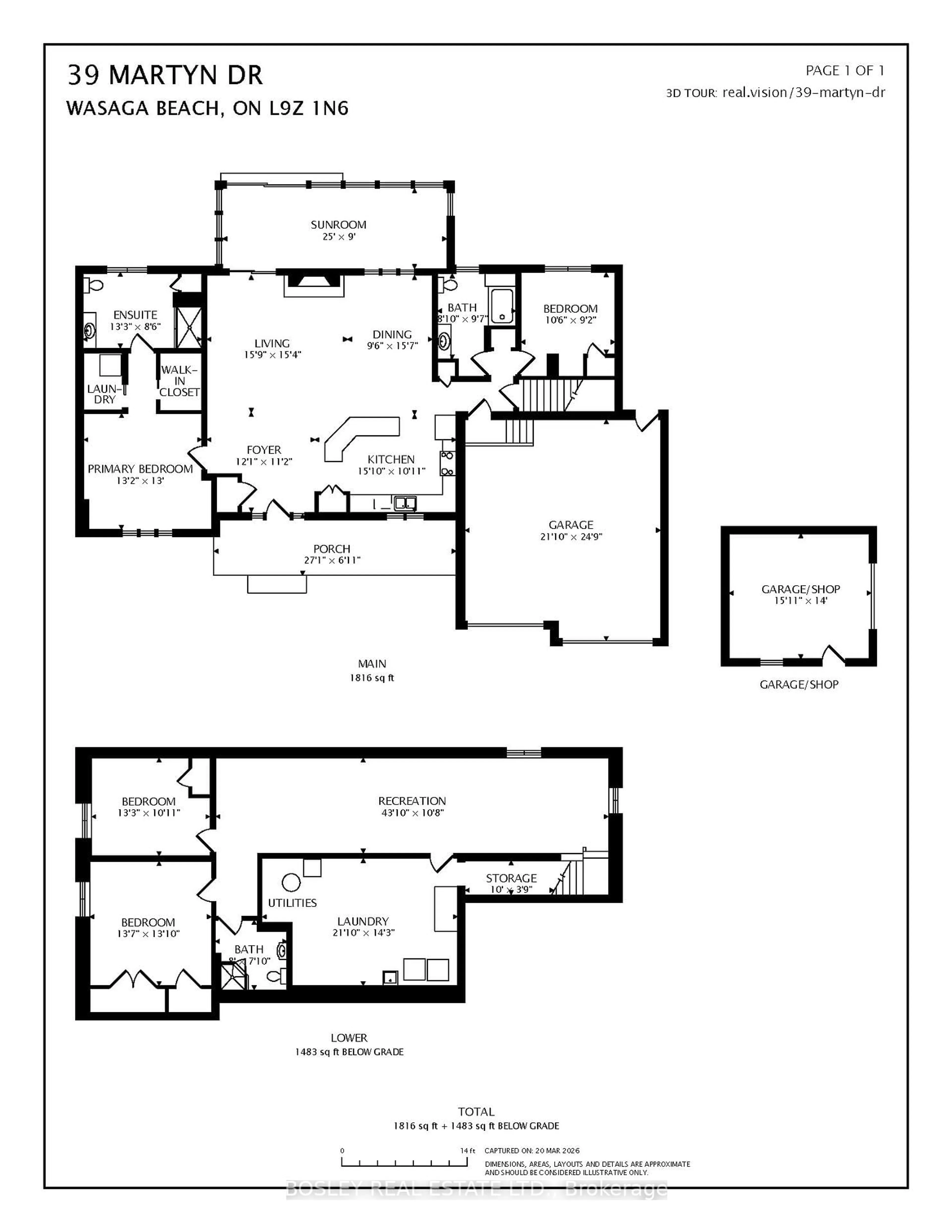 Floor plan for 39 Martyn Dr, Wasaga Beach Ontario L9Z 1N6