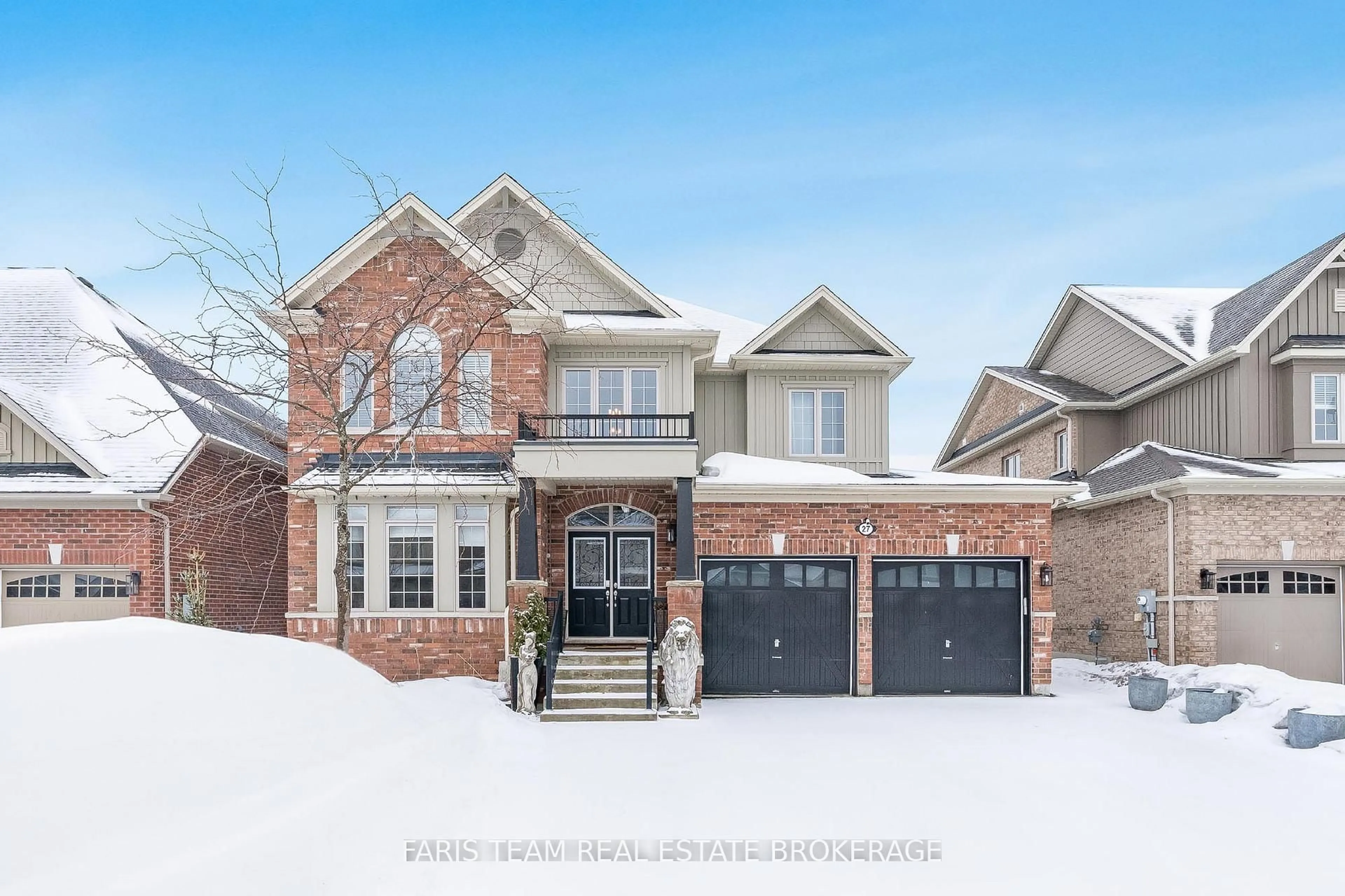 Home with brick exterior material, street for 27 Marks Rd, Springwater Ontario L9X 0S5