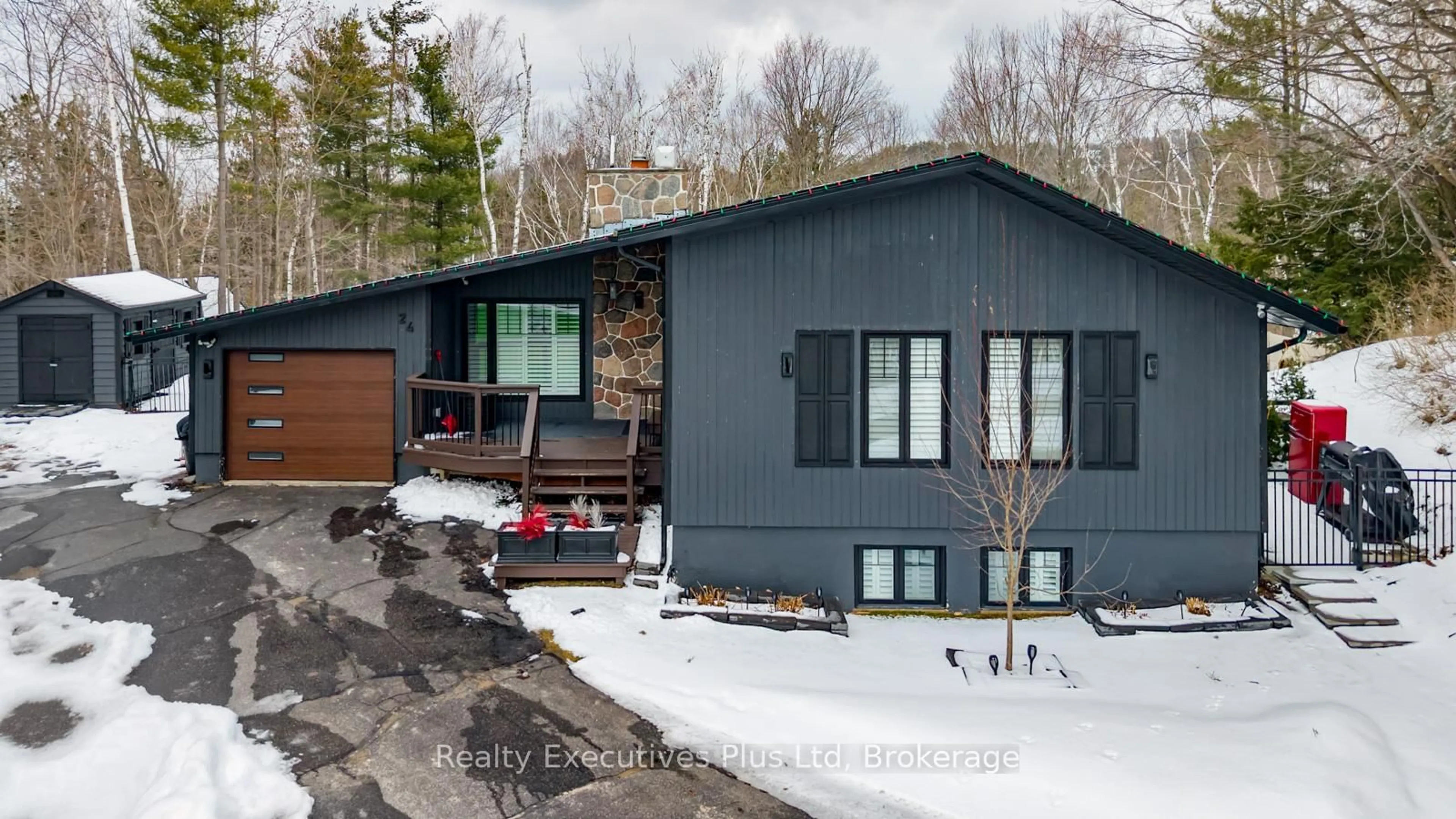 Home with vinyl exterior material, street for 24 Birch Grove Dr, Oro-Medonte Ontario L4M 4Y8