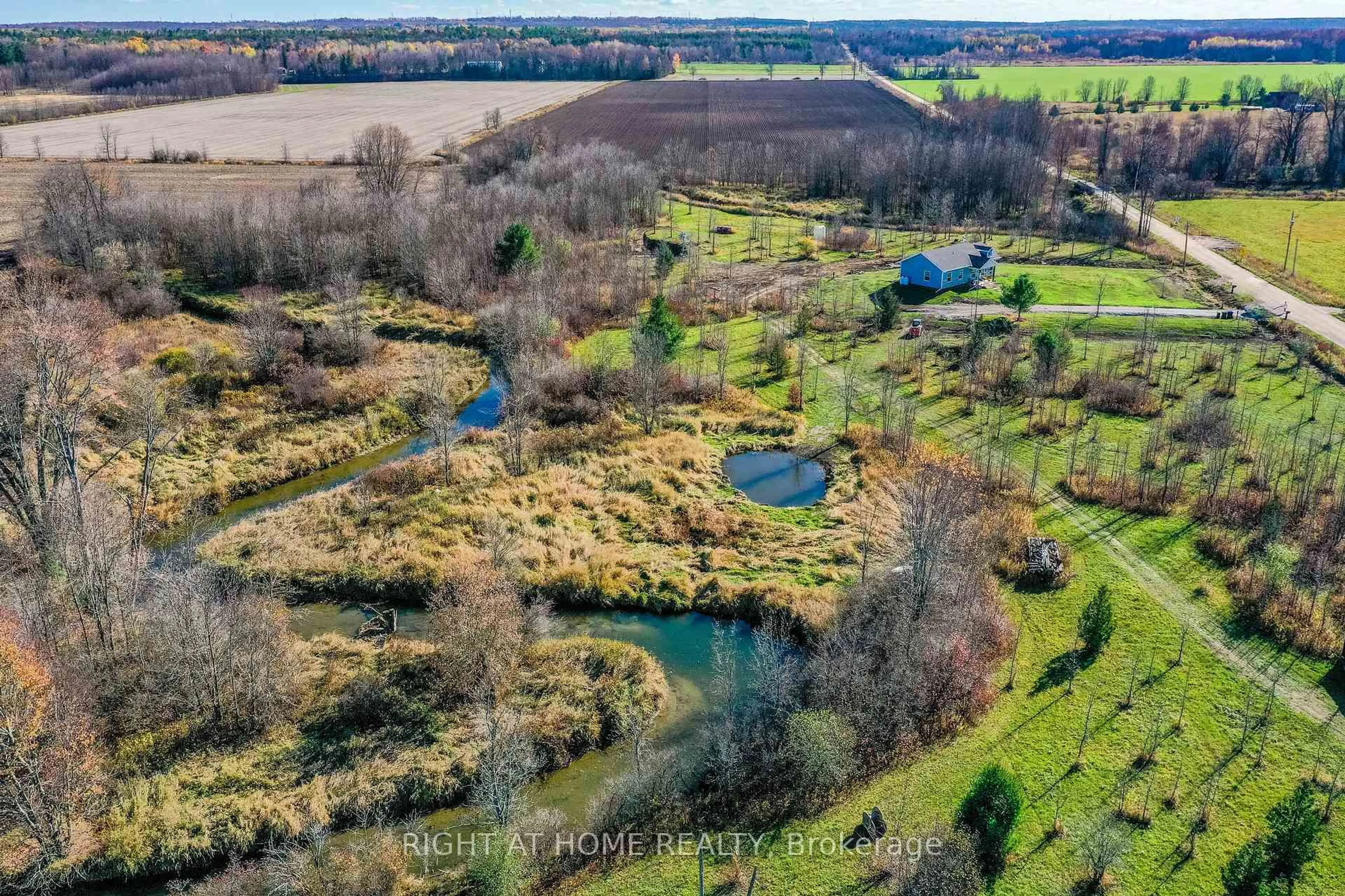 A pic from outside/outdoor area/front of a property/back of a property/a pic from drone, water/lake/river/ocean view for 2293 Hampshire Mills Line, Severn Ontario L3V 6H3