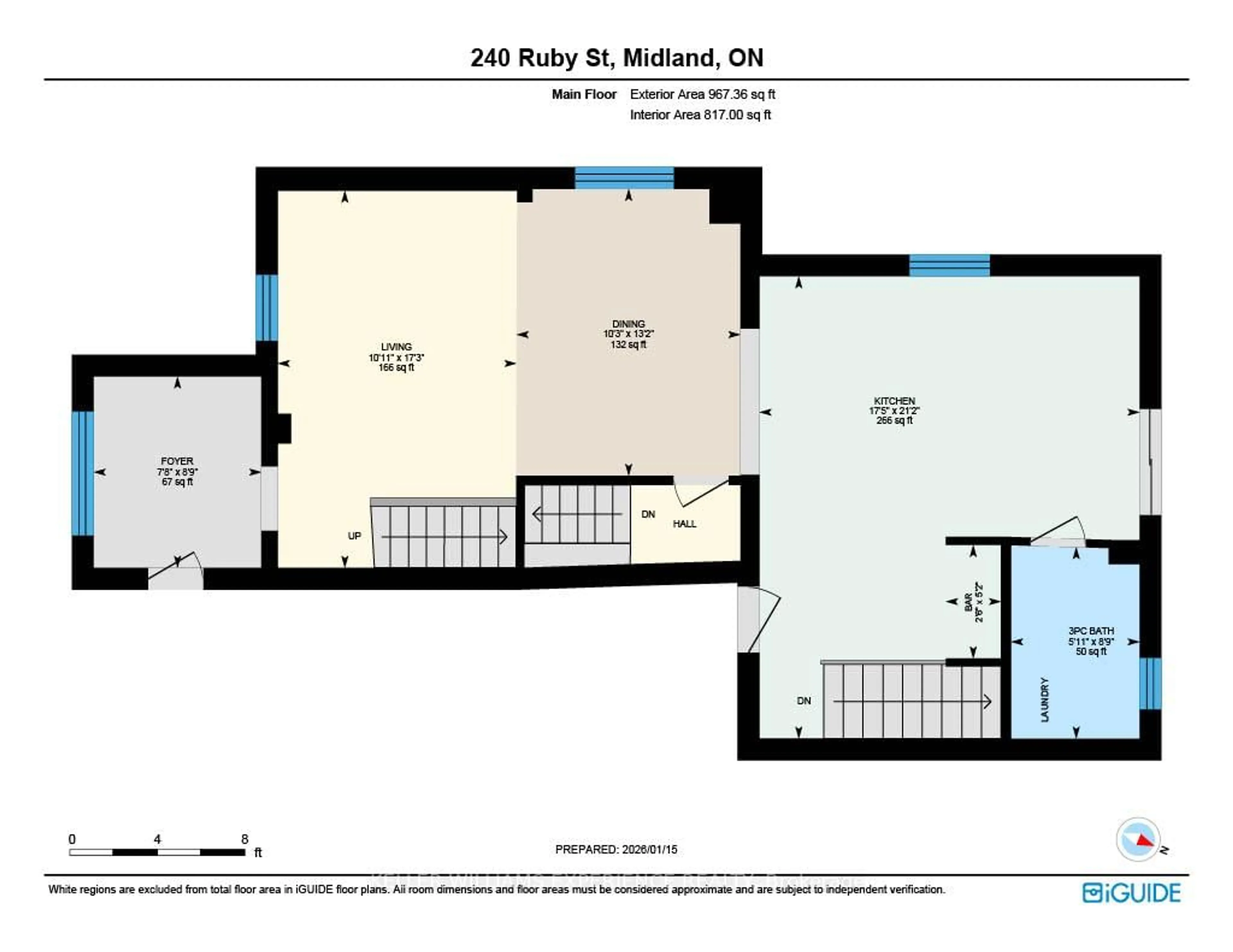 Floor plan for 240 Ruby St, Midland Ontario L4R 2L4