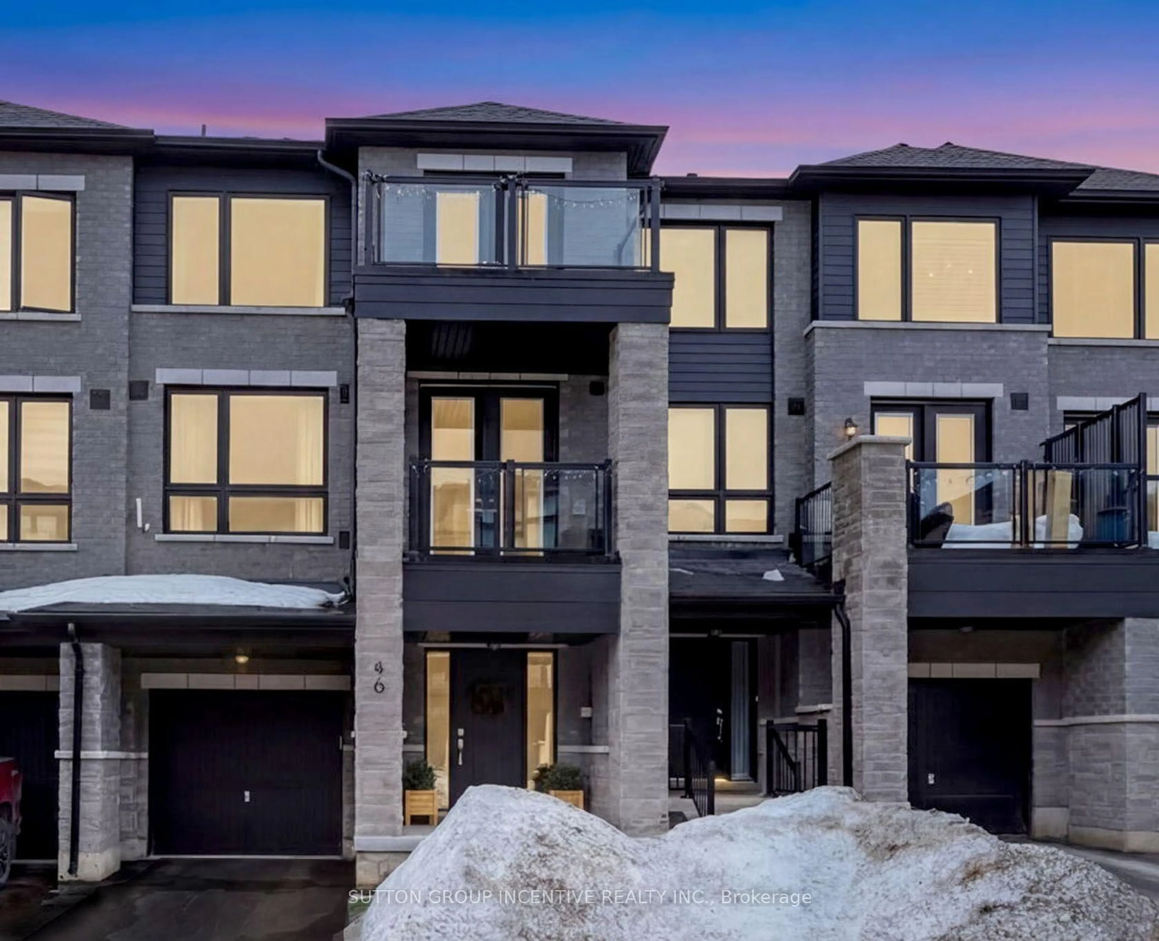 Home with brick exterior material, street for 46 Spry Lane, Barrie Ontario L9J 0N6