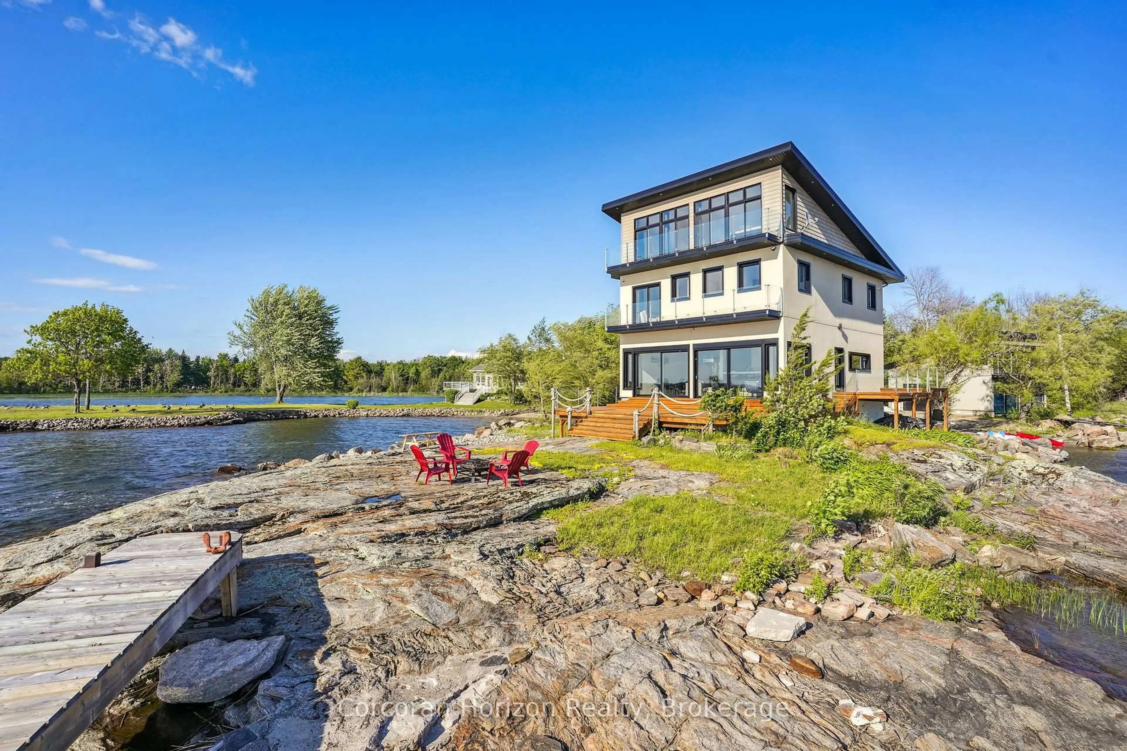 Patio, water/lake/river/ocean view for 74 ARBOUR Tr, Tay Ontario L0K 2C0