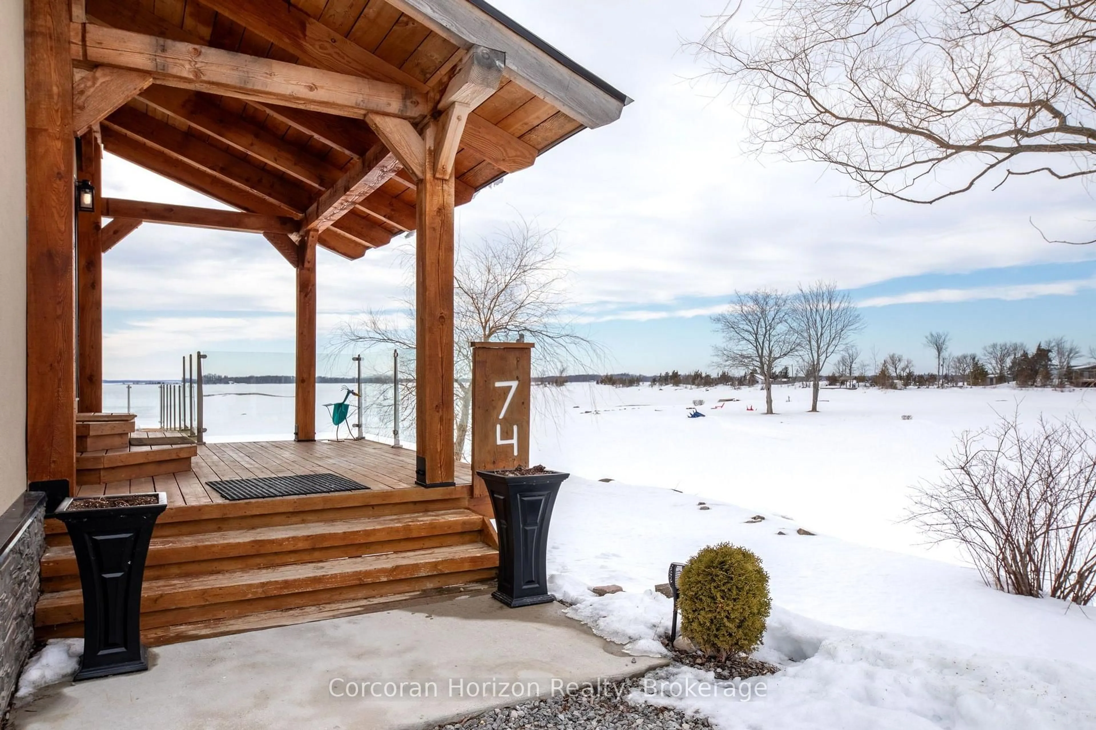 Patio, water/lake/river/ocean view for 74 ARBOUR Tr, Tay Ontario L0K 2C0