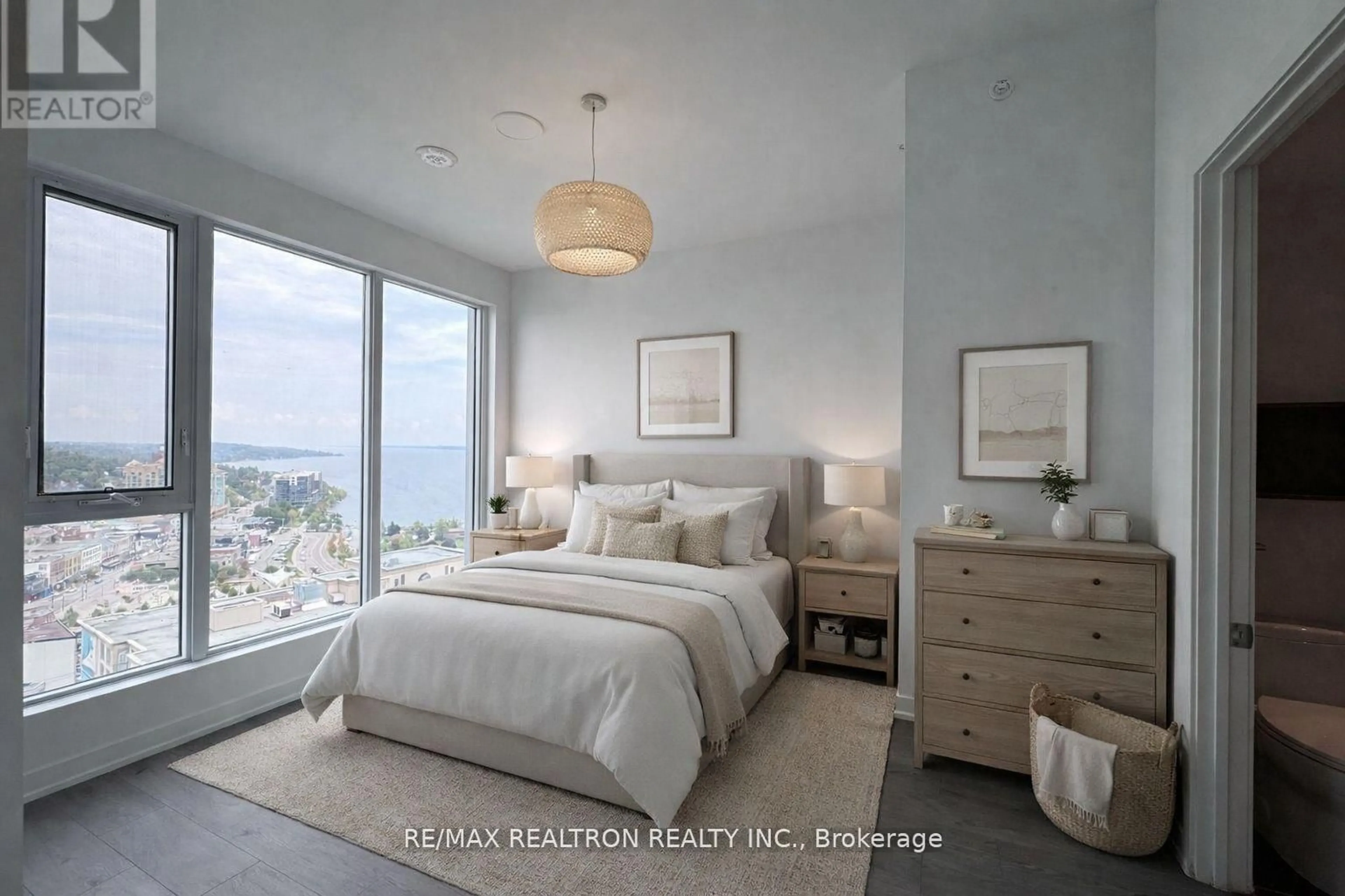 Bedroom with bed, unknown for 39 Mary St #2506, Barrie Ontario L4N 1S9