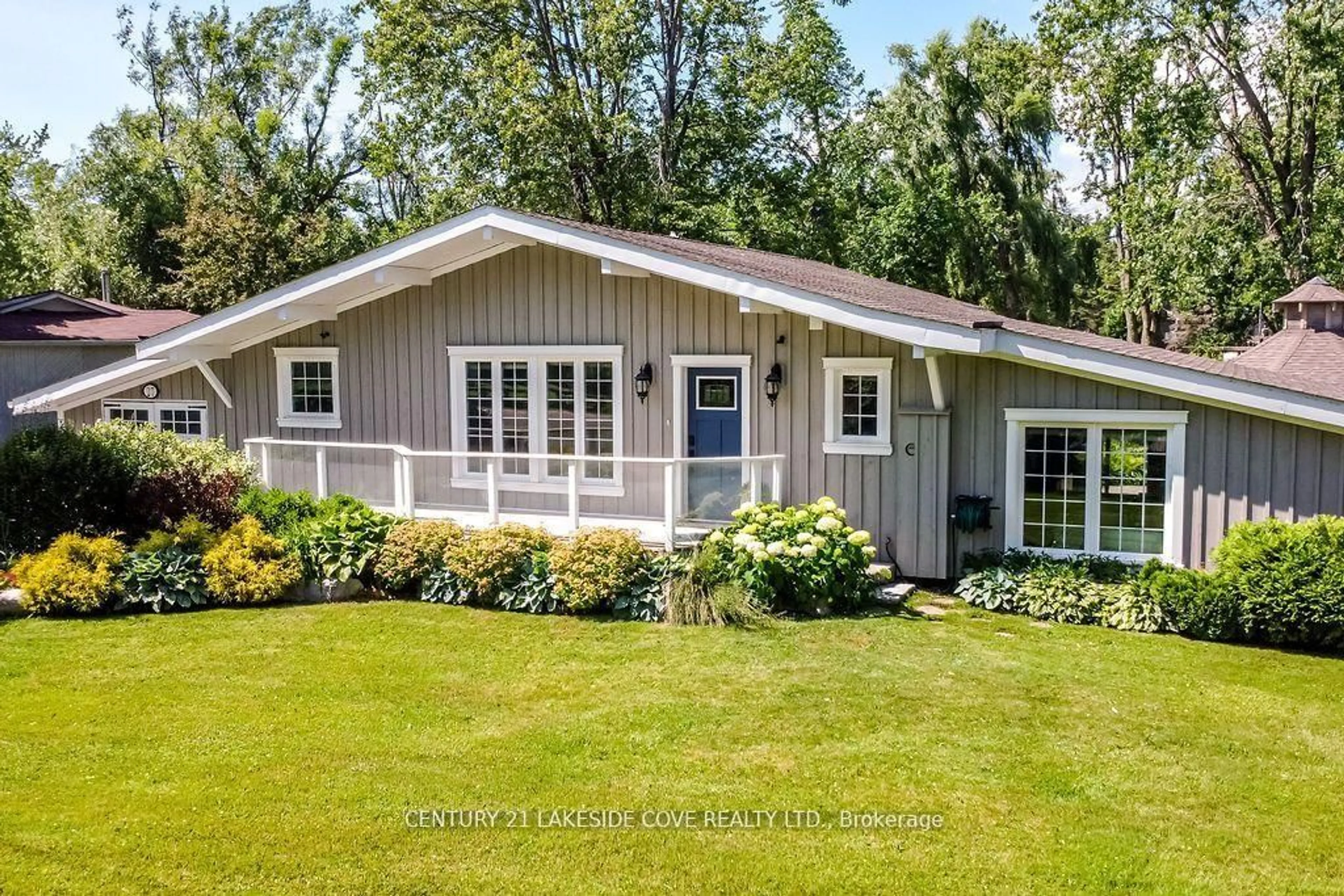 Home with vinyl exterior material, street for 27 Poplar Cres, Ramara Ontario L0K 1B0