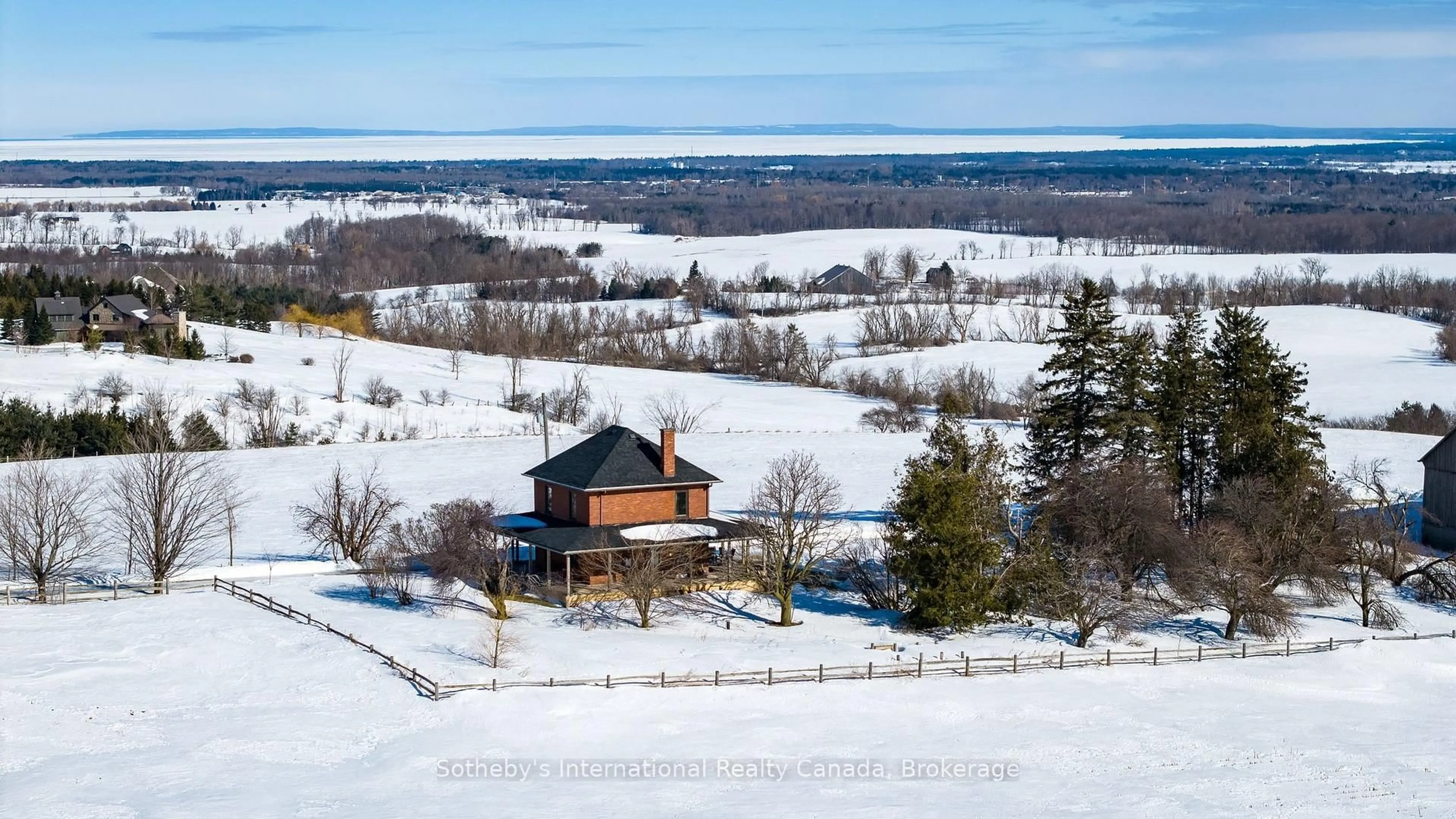 A pic from outside/outdoor area/front of a property/back of a property/a pic from drone, water/lake/river/ocean view for 1943 Fairgrounds Rd, Clearview Ontario L0M 1G0