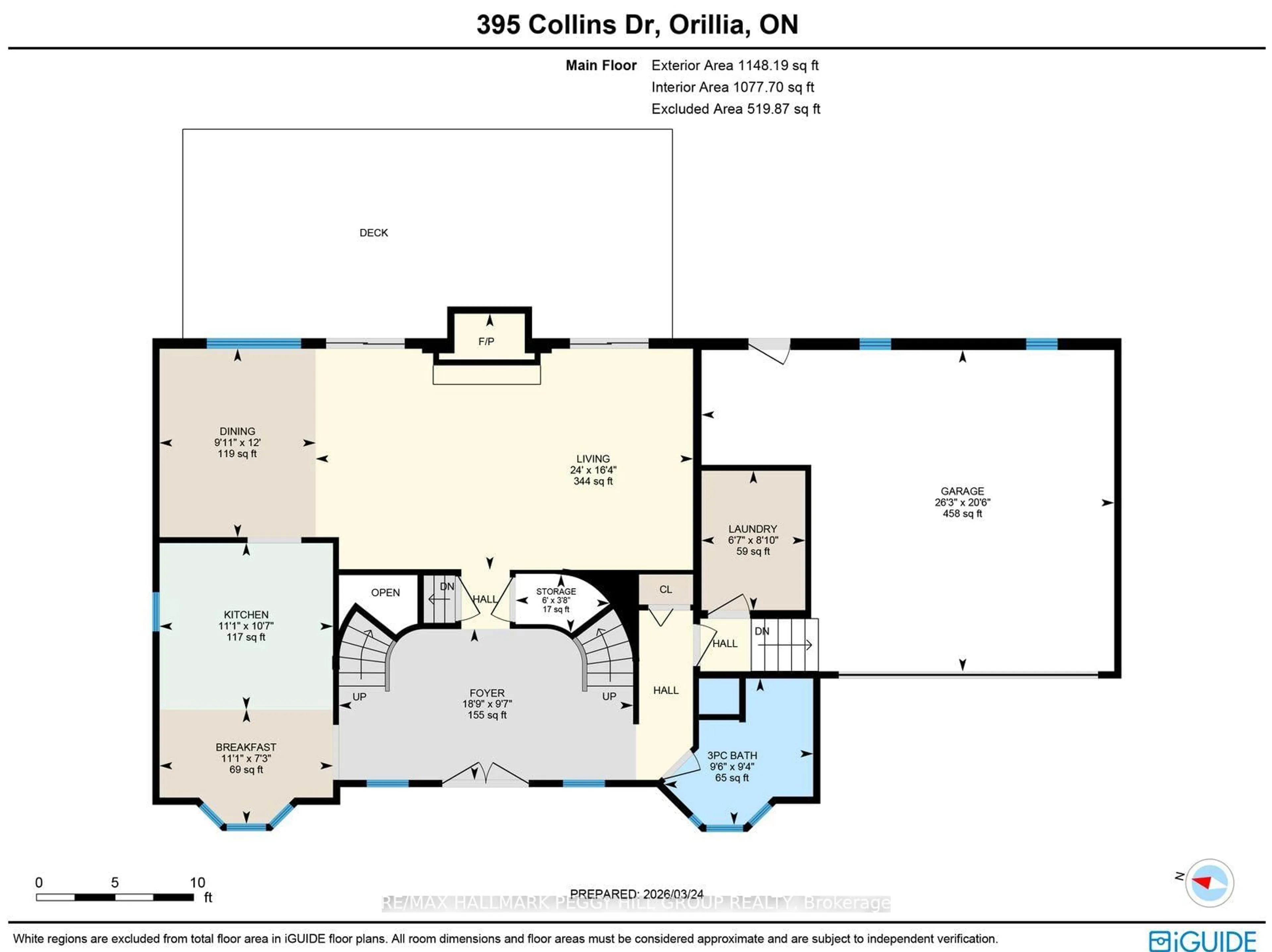 Floor plan for 395 Collins Dr, Orillia Ontario L3V 1E6