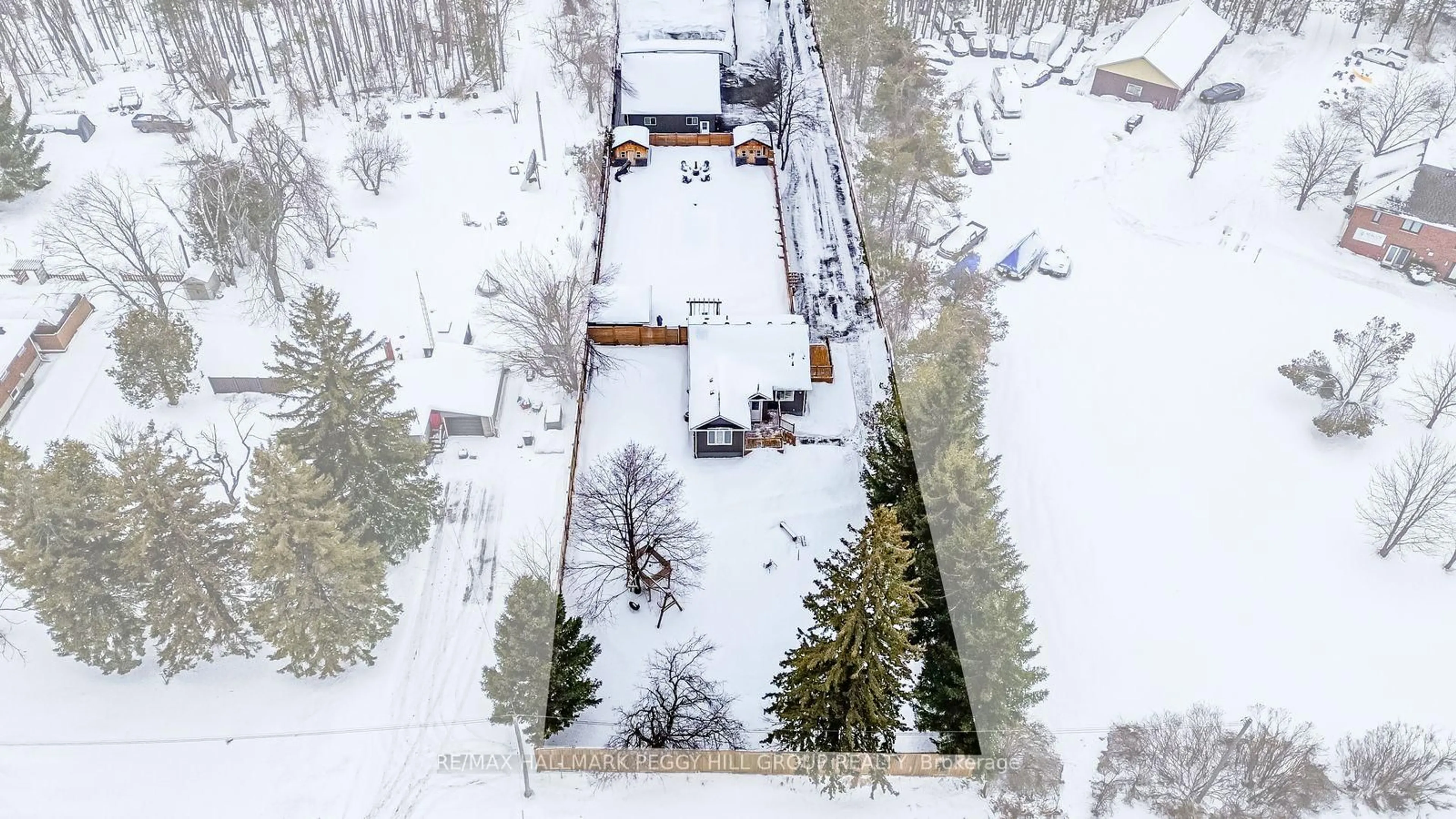A pic from outside/outdoor area/front of a property/back of a property/a pic from drone, street for 2484 Highway 11, Oro-Medonte Ontario L0L 2E0