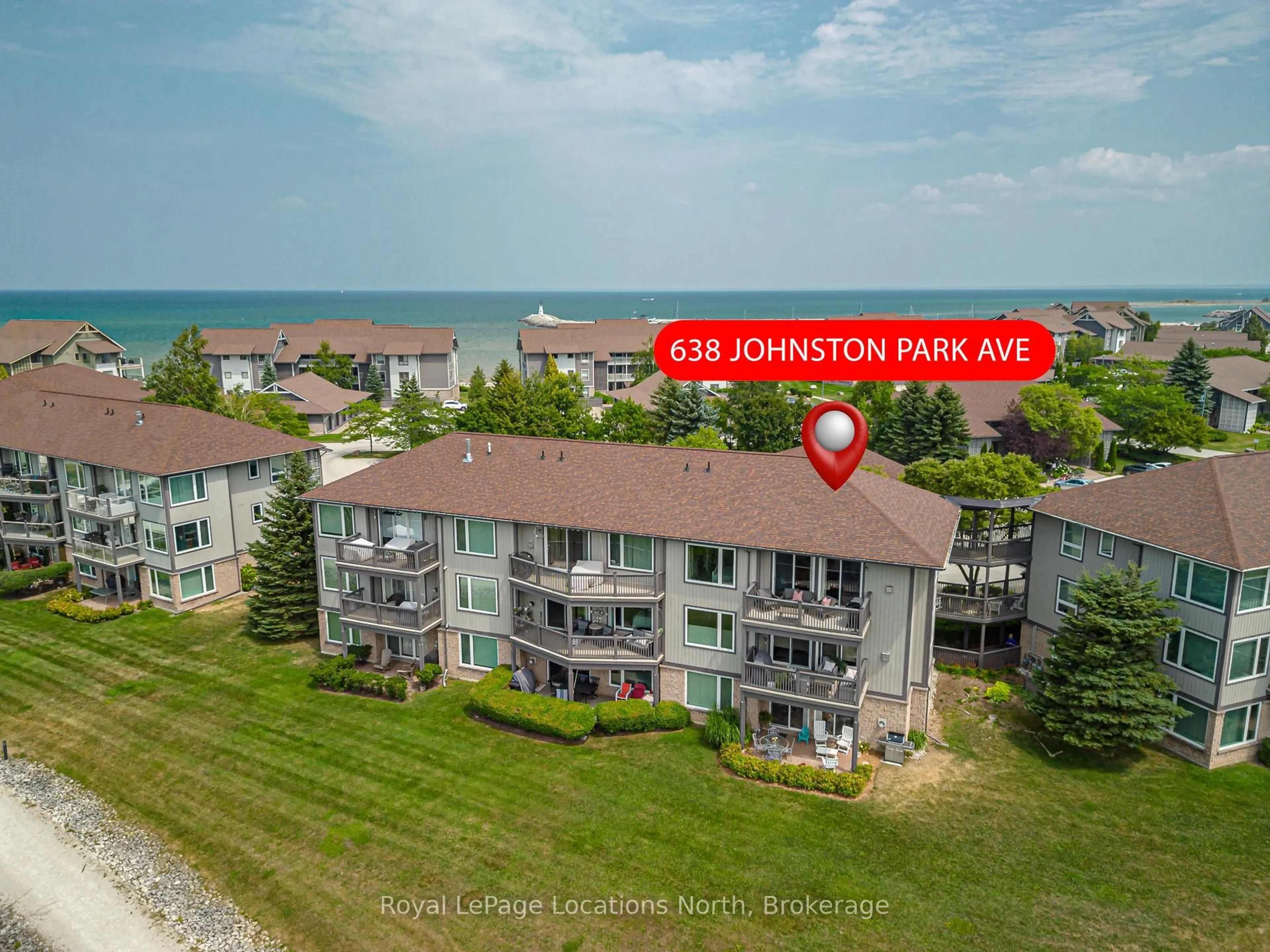 A pic from outside/outdoor area/front of a property/back of a property/a pic from drone, water/lake/river/ocean view for 638 Johnston Park Ave, Collingwood Ontario L9Y 5C7