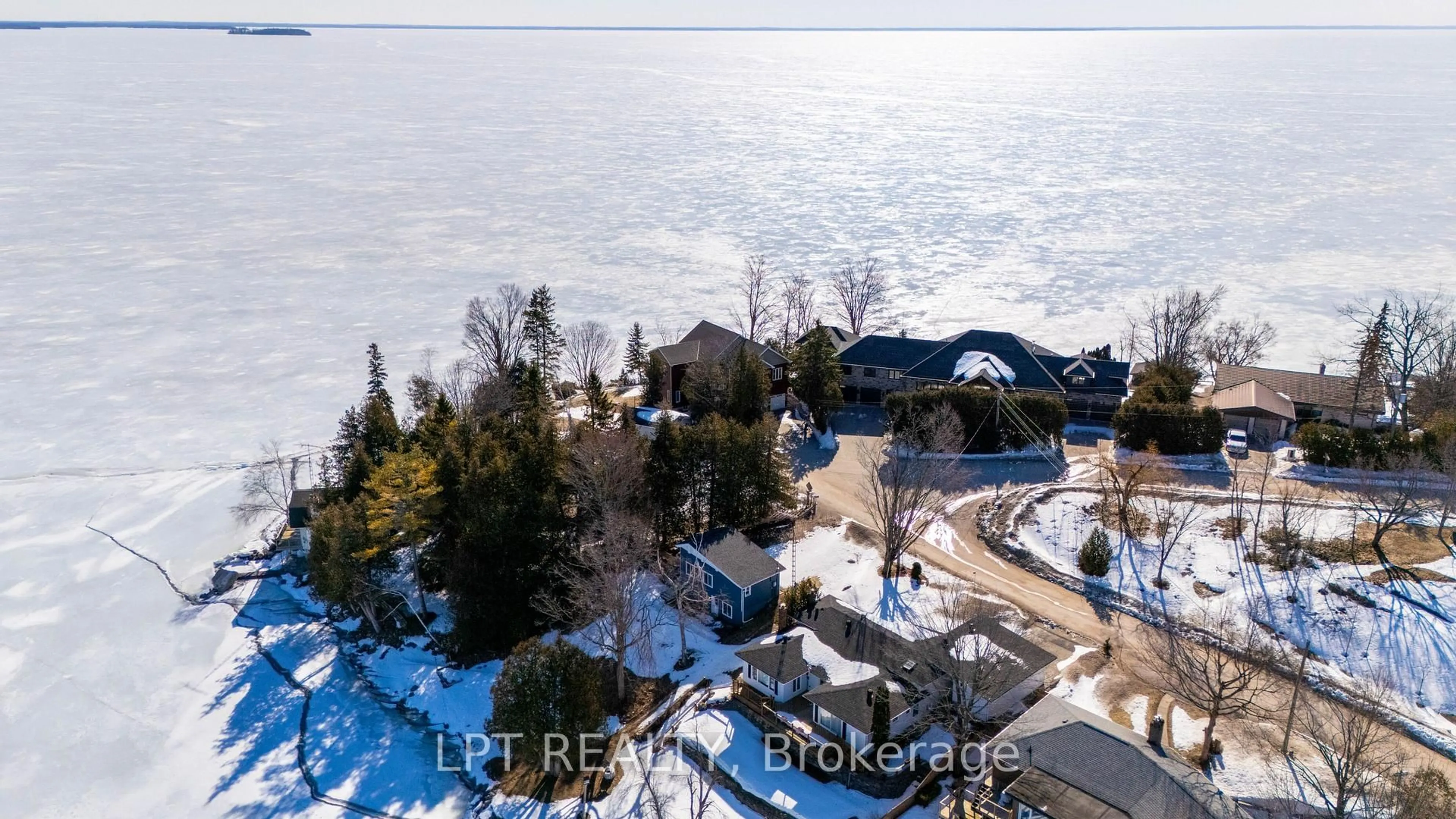 A pic from outside/outdoor area/front of a property/back of a property/a pic from drone, water/lake/river/ocean view for 47 Moon Point Dr, Oro-Medonte Ontario L3V 0R8