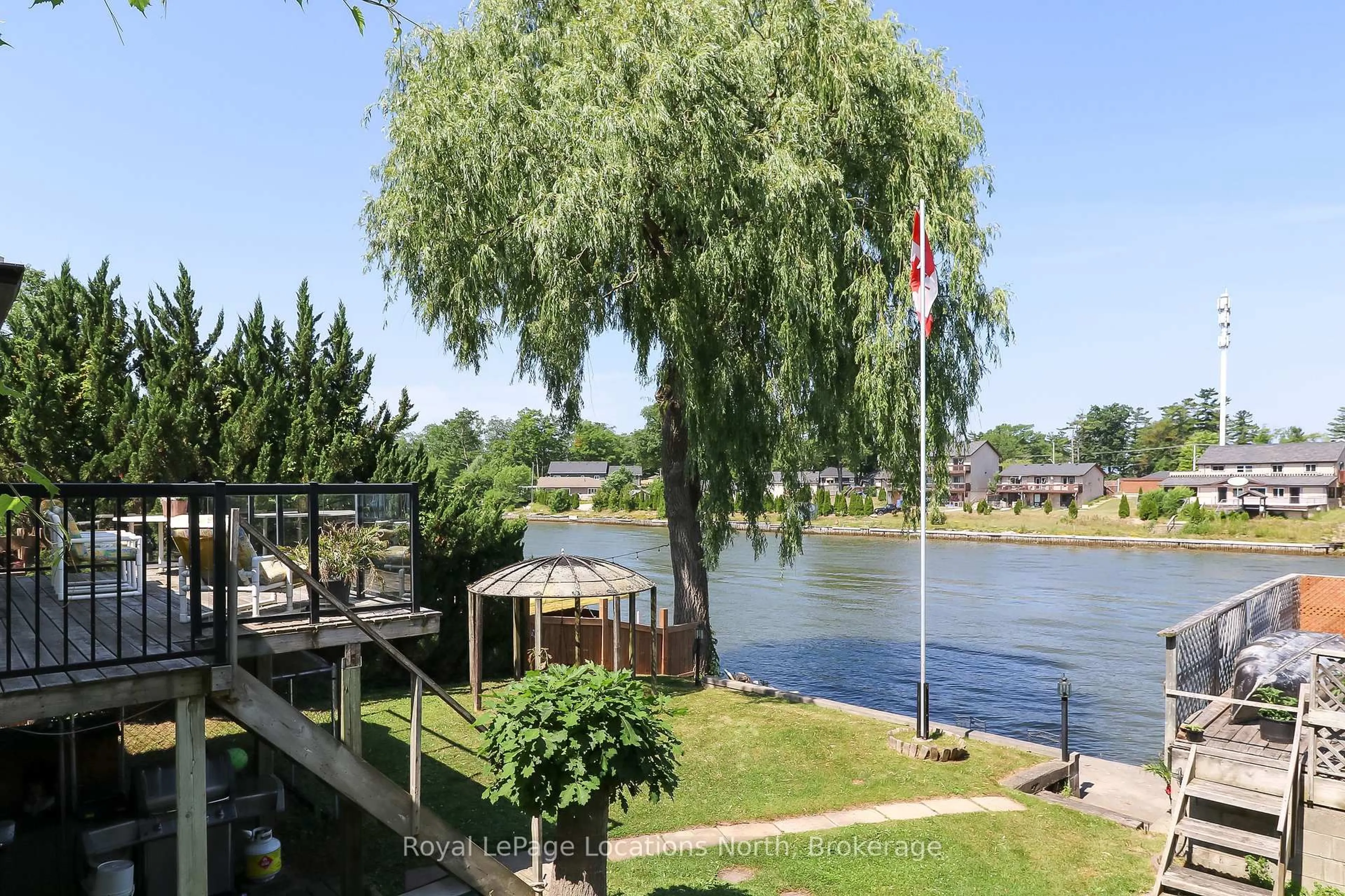 Patio, water/lake/river/ocean view for 1320 River Rd, Wasaga Beach Ontario L9Z 2W6