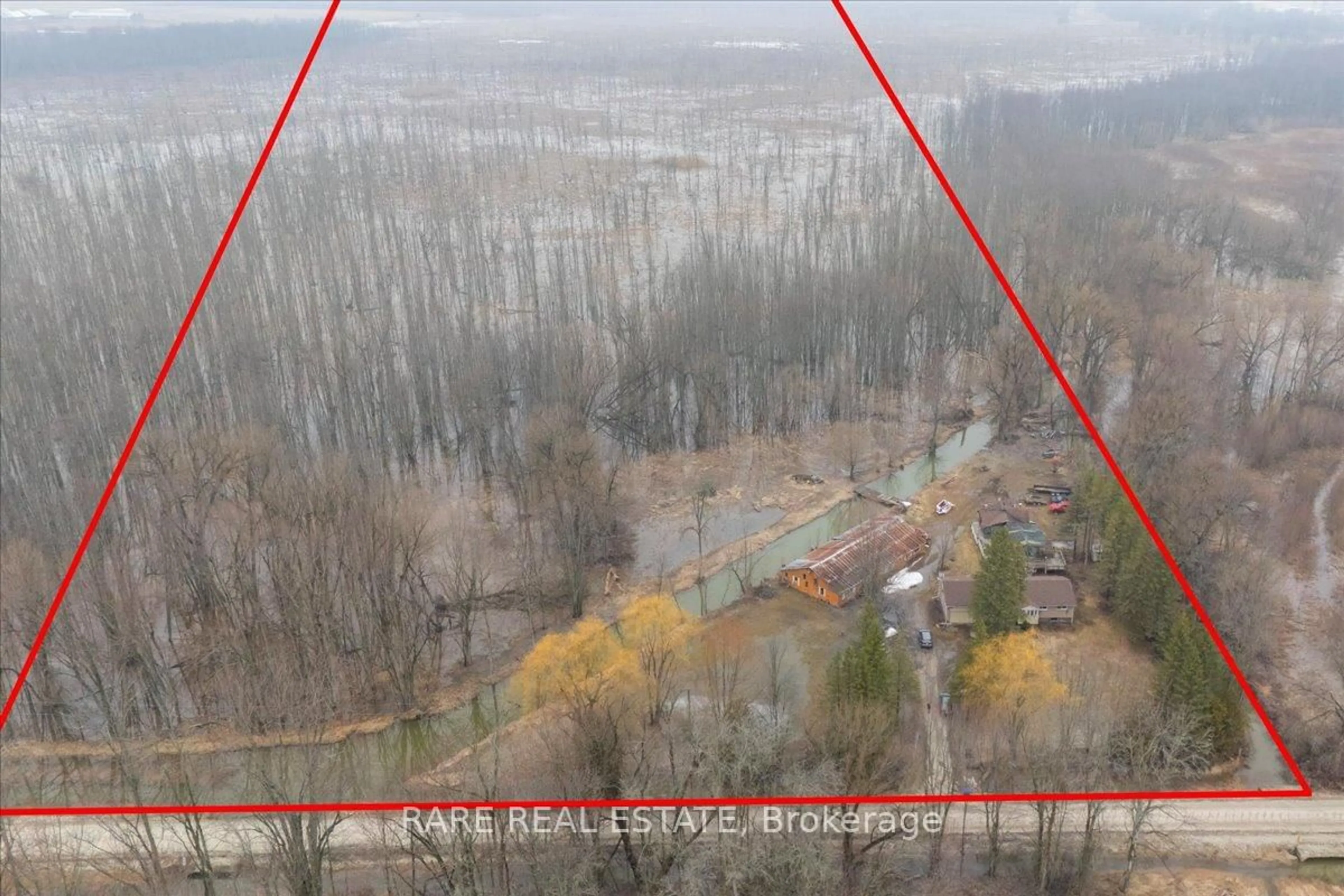 A pic from outside/outdoor area/front of a property/back of a property/a pic from drone, forest/trees view for 4238 Concession 2 Concession, Clearview Ontario L0M 1N0