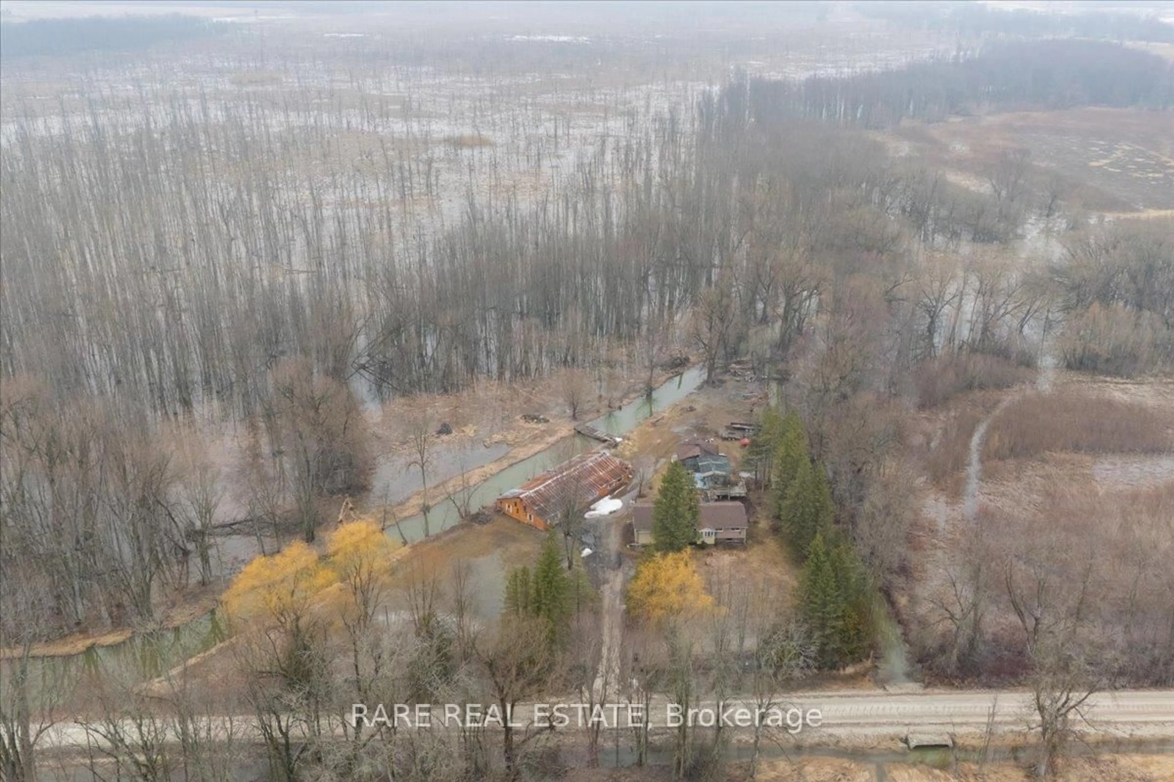 A pic from outside/outdoor area/front of a property/back of a property/a pic from drone, forest/trees view for 4238 Concession 2 Concession, Clearview Ontario L0M 1N0